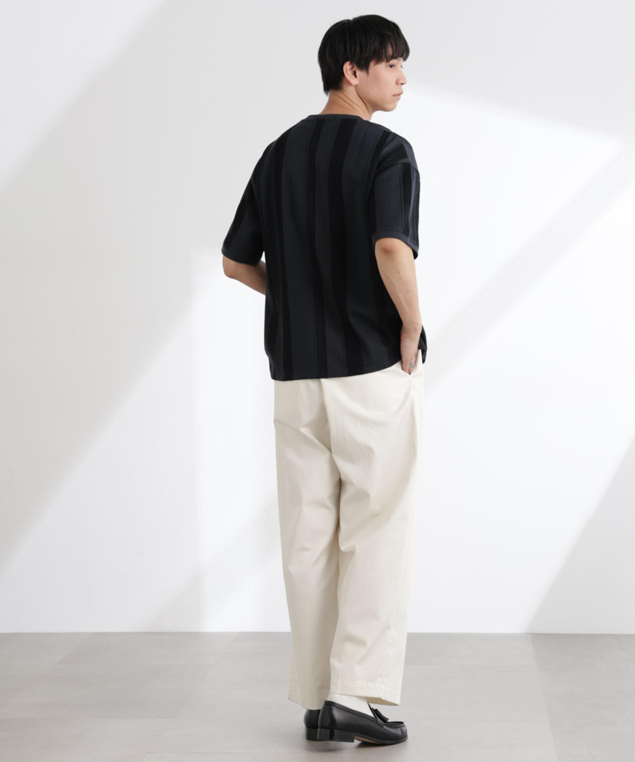 ストライプジャガードTシャツ 半袖 6725124221