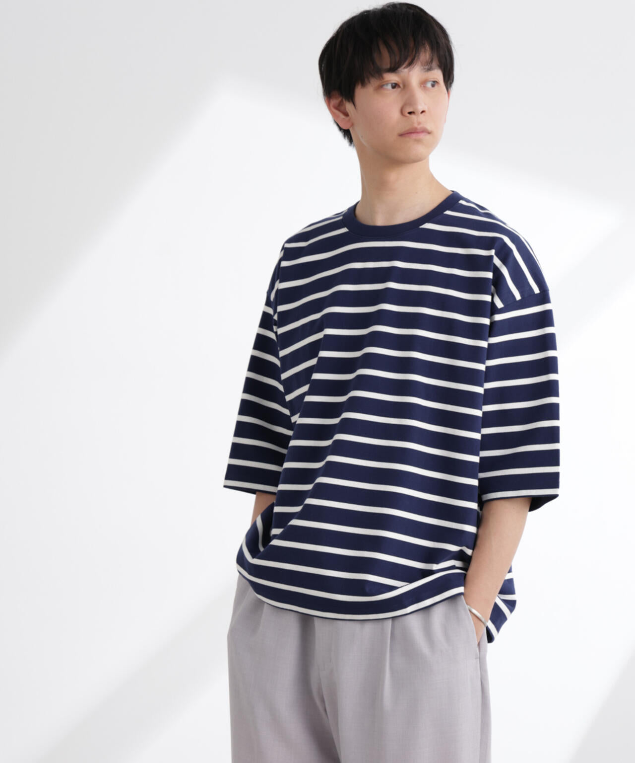 ルーズフィットワイドスリーブTシャツ 7分袖 6725124224