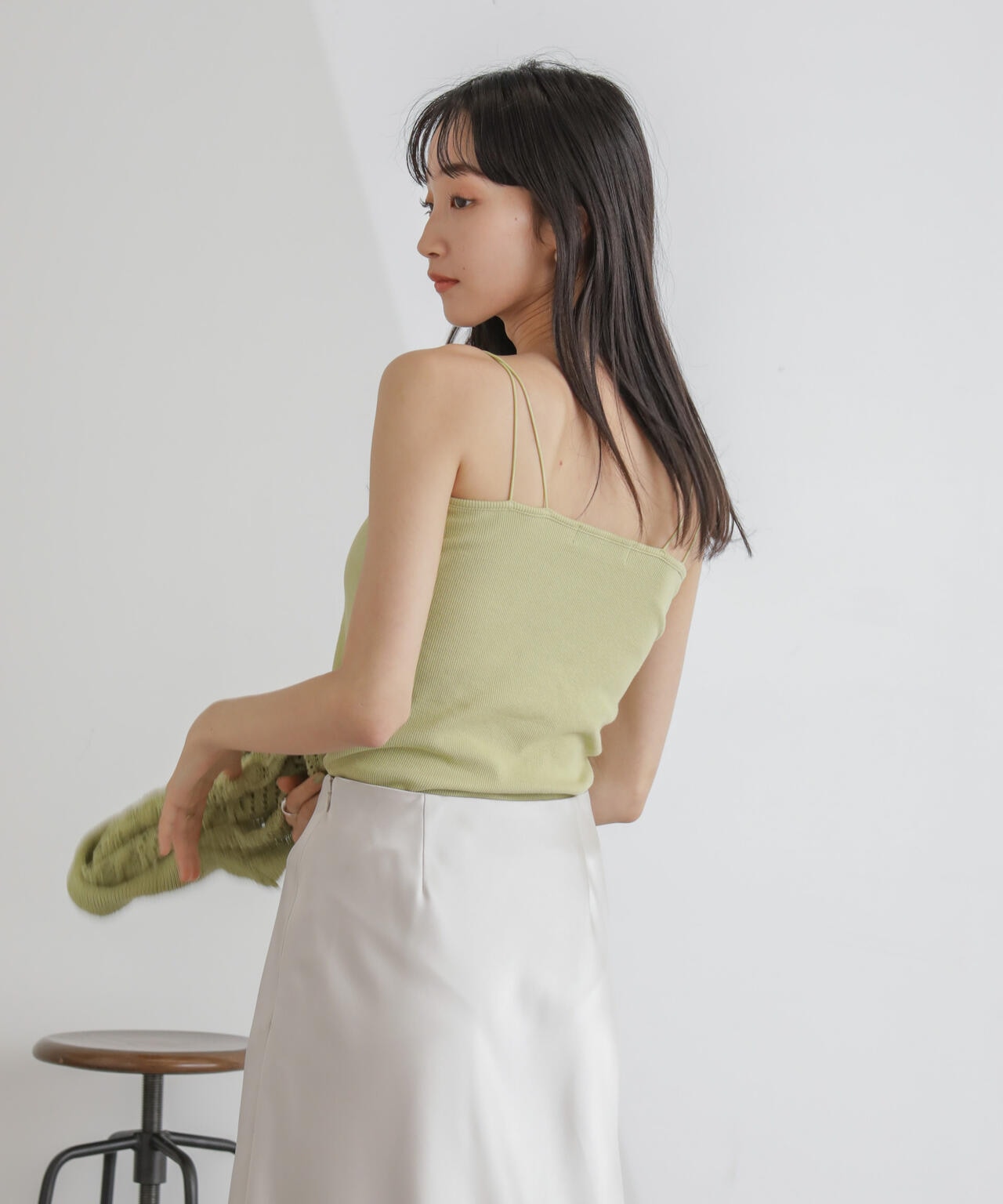 抗菌防臭リブカップ付きダブルストラップキャミソール 6734124303