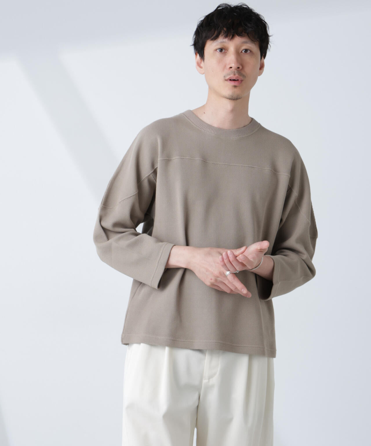 変形ハニカムジャガードフットボールTシャツ 6685123221