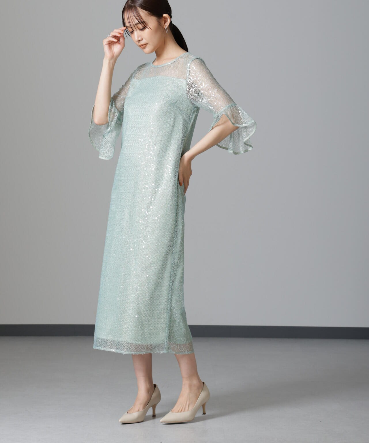 troisiemechaco/SPANGLE LACE ワンピース 6714219027