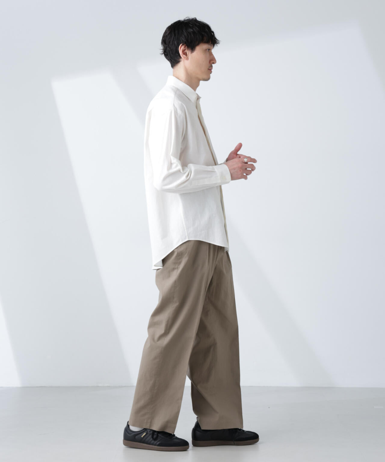 「BELGIUM LINEN FABRICS」リネンコットンレギュラーシャツ 6685120218