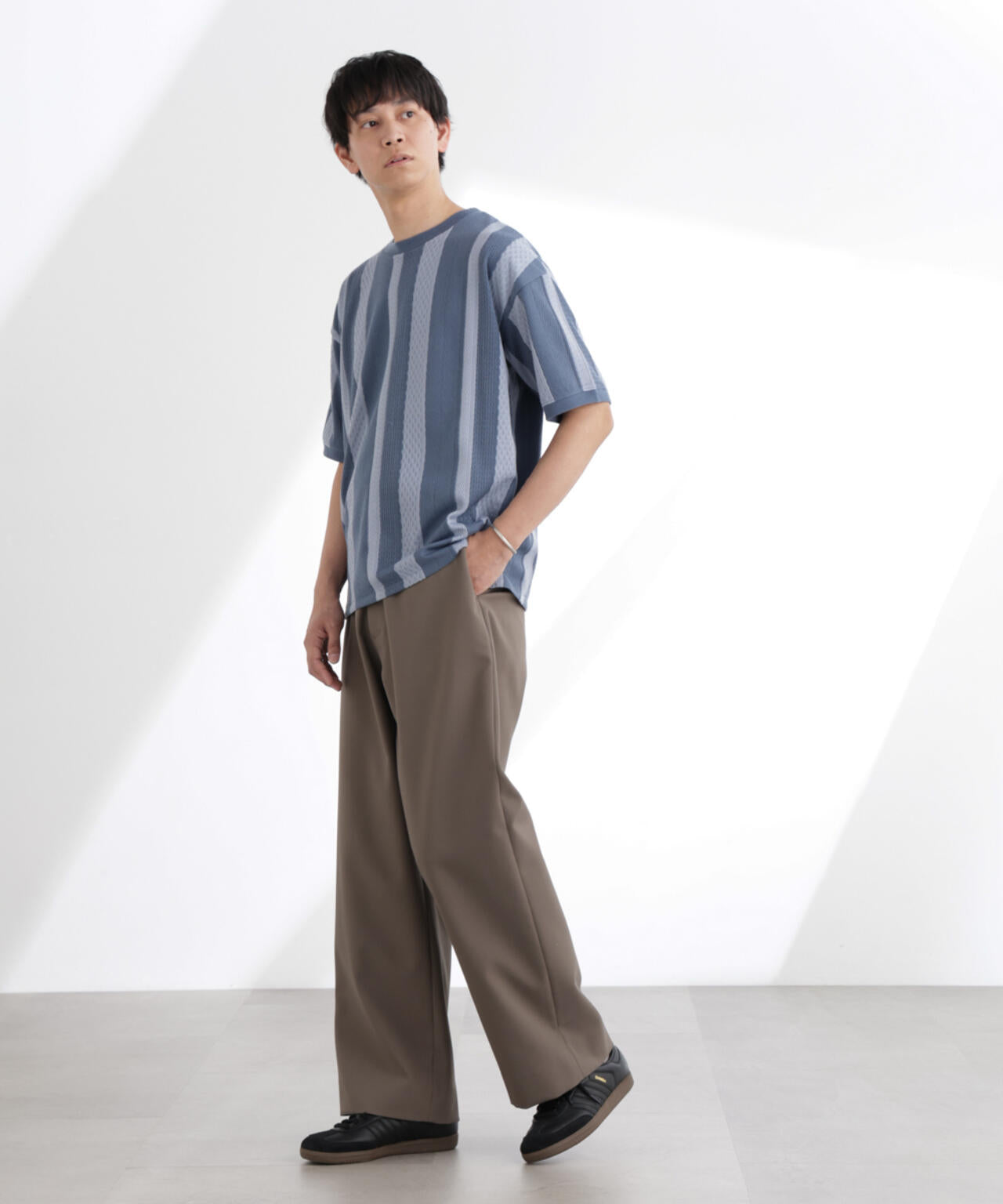 ストライプジャガードTシャツ 半袖 6725124221