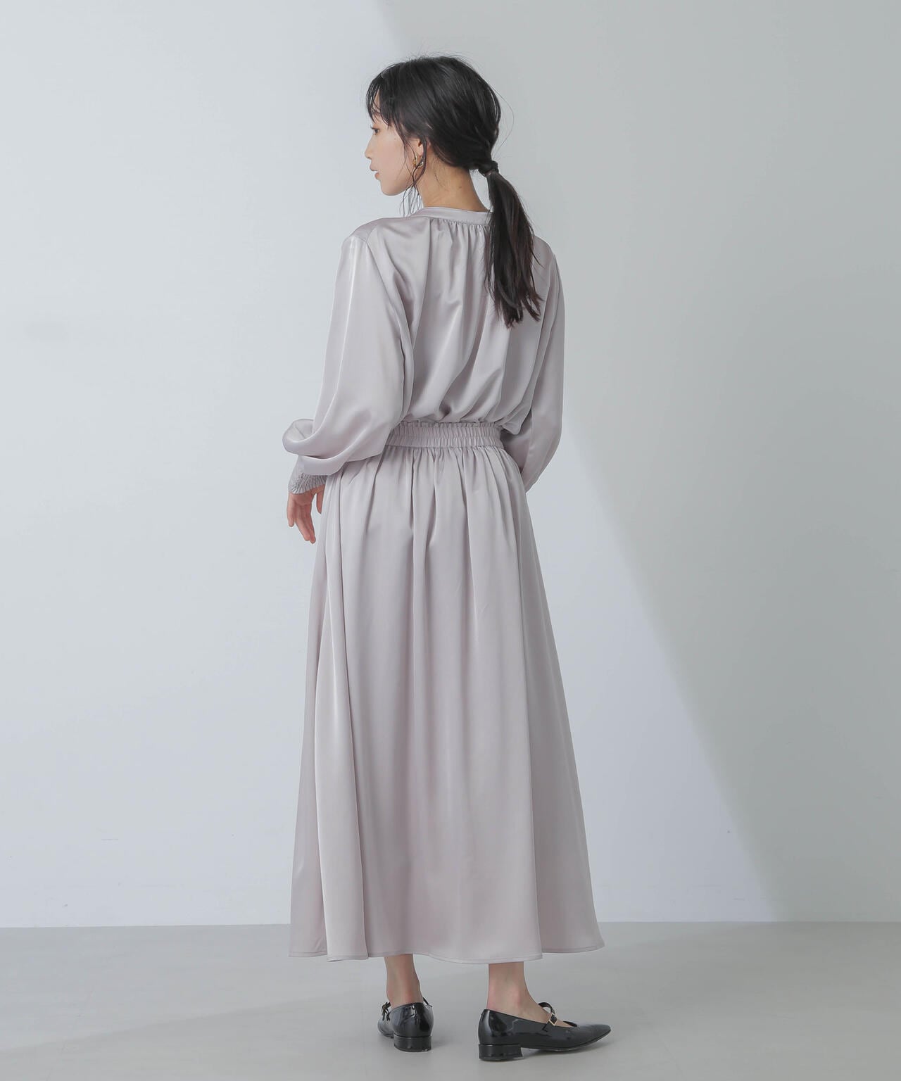 サテンギャザースカート(セットアップ可) 6734130311