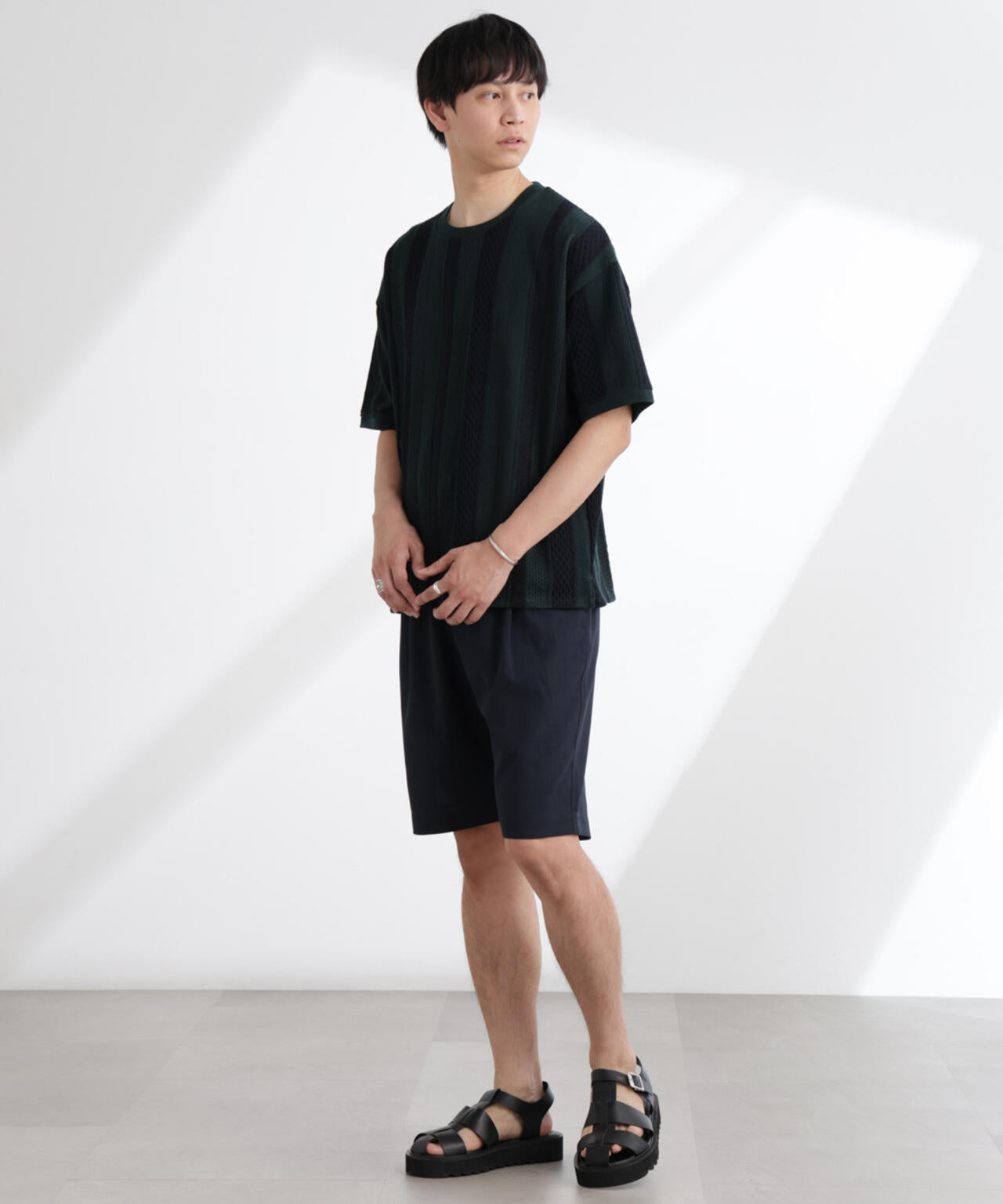 ストライプジャガードTシャツ 半袖 6725124221