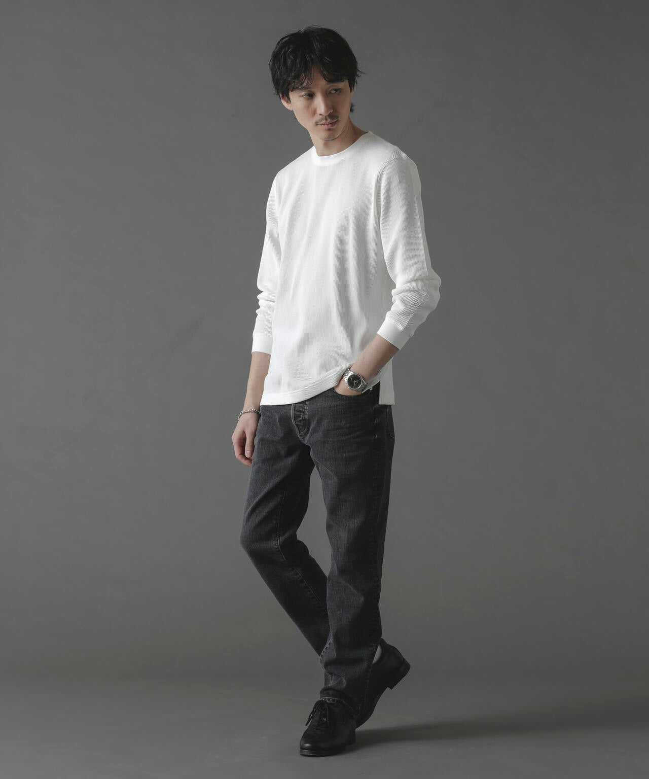 アンチスメルワッフルTシャツ 長袖 6724123212