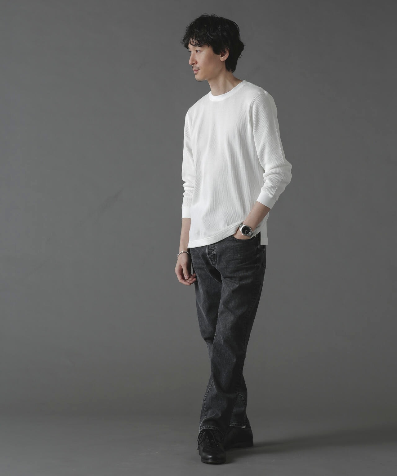 アンチスメルワッフルTシャツ 長袖 6724123212