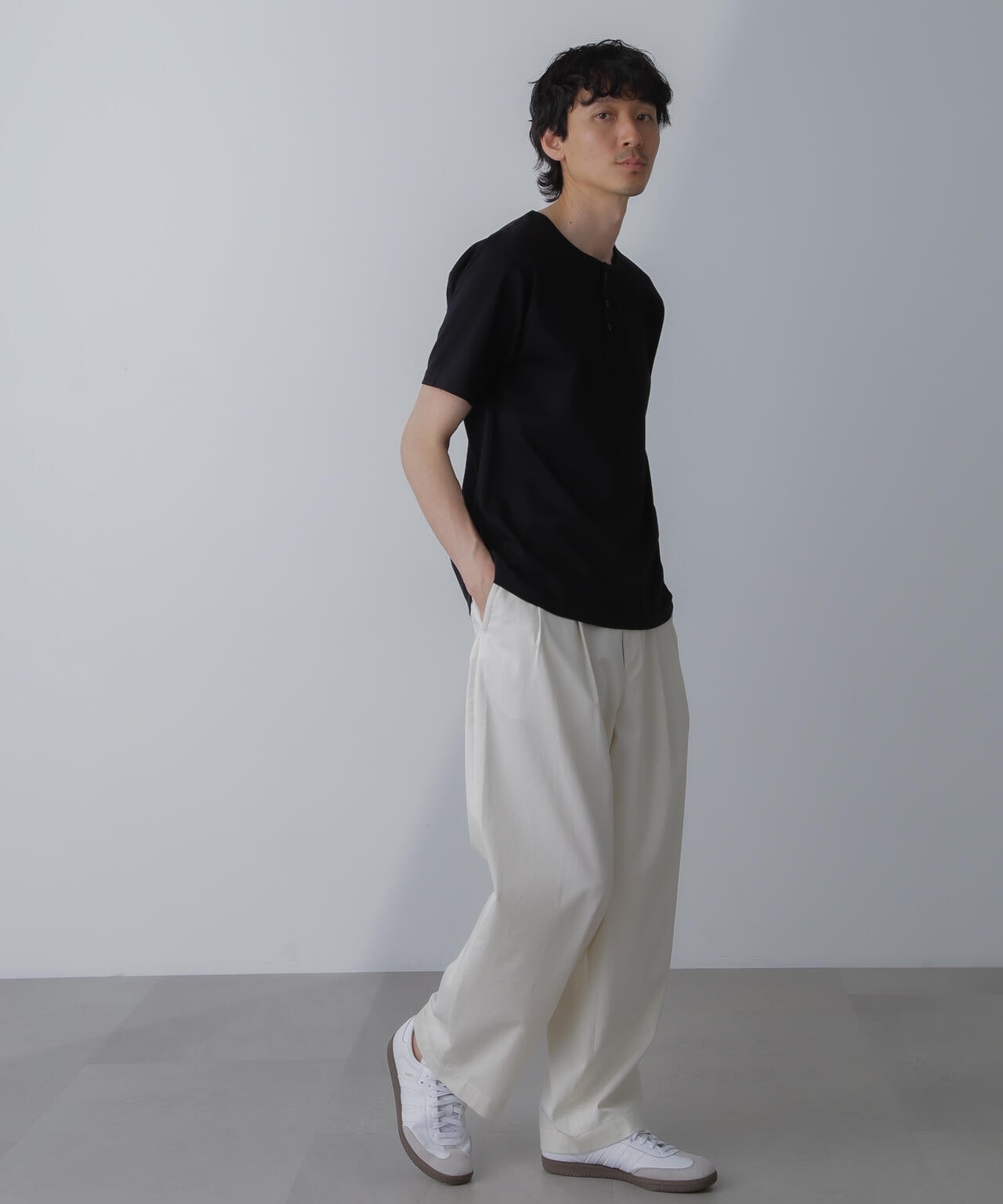 WEB限定/アンチスメル ヘンリーネックTシャツ 半袖 6724124227