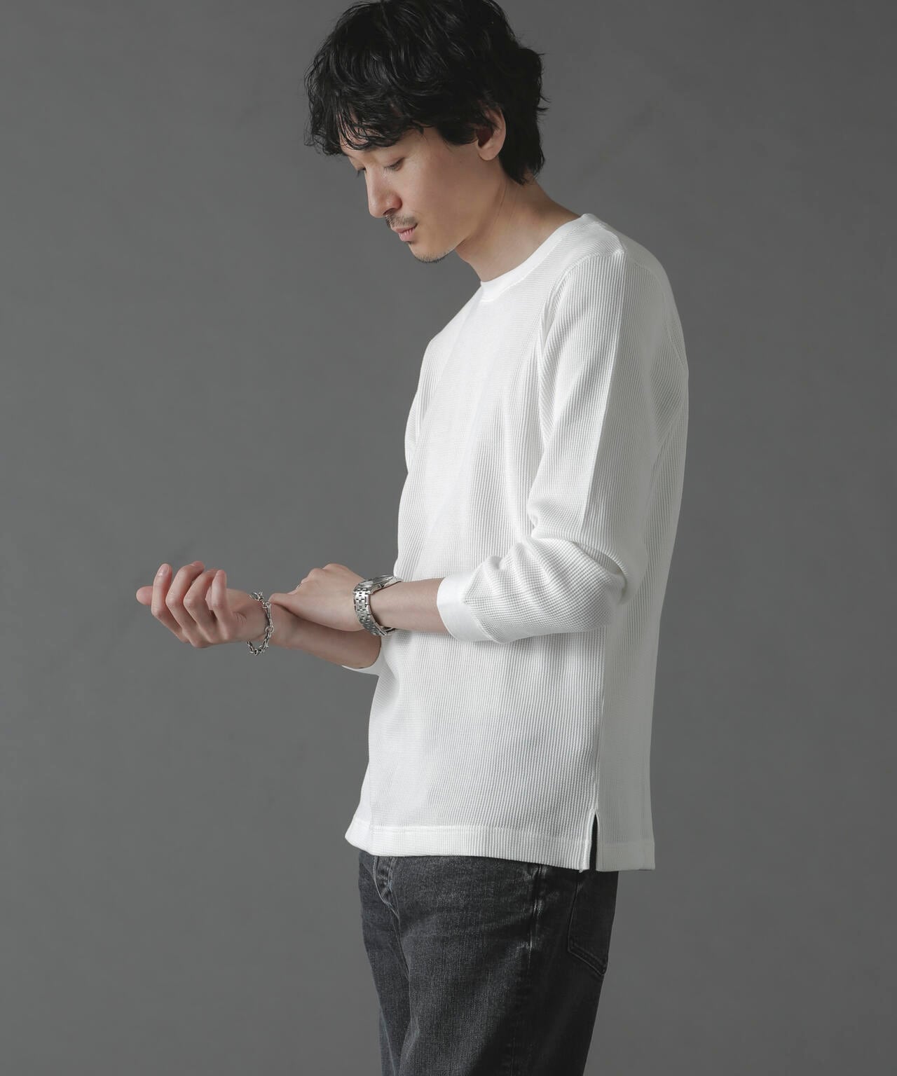 アンチスメルワッフルTシャツ 長袖 6724123212