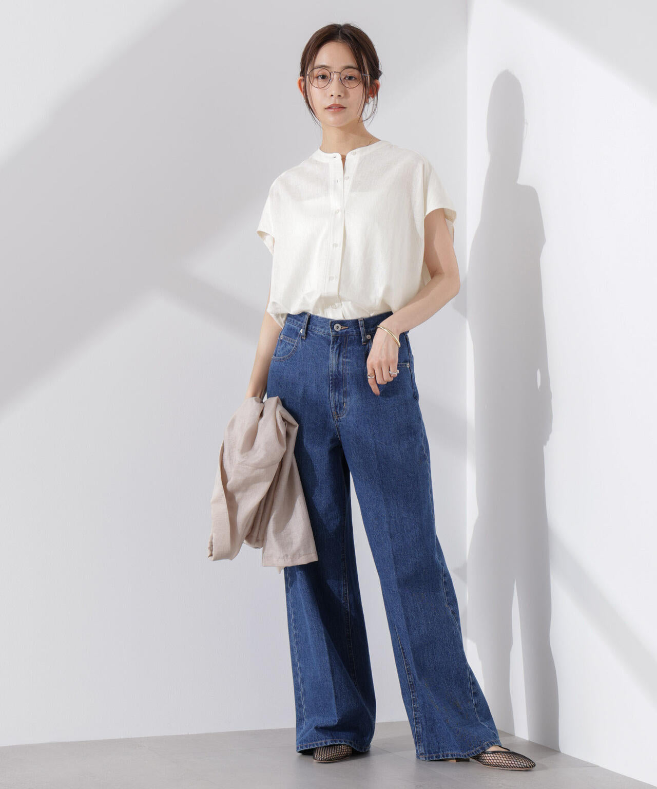 Anti Smell Linen フレンチスリーブシャツ 6735121302