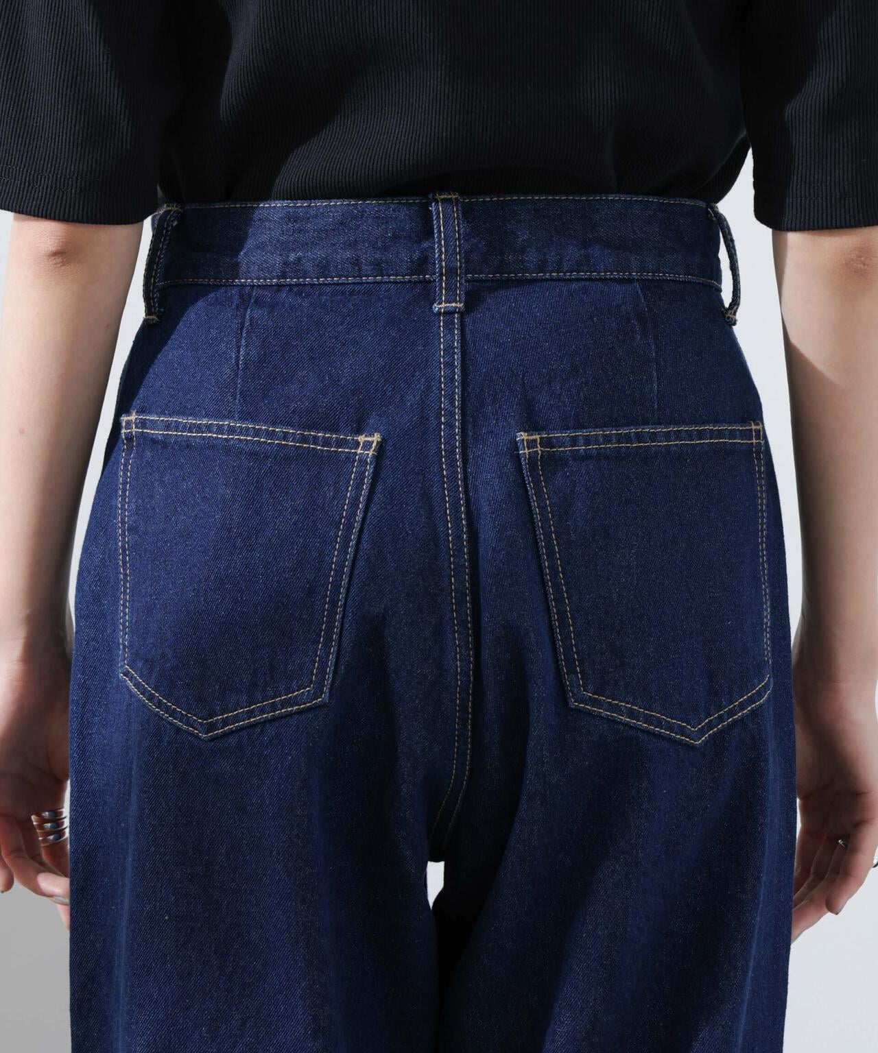 テーパードストレートデニムパンツ(セットアップ可) 6735127308