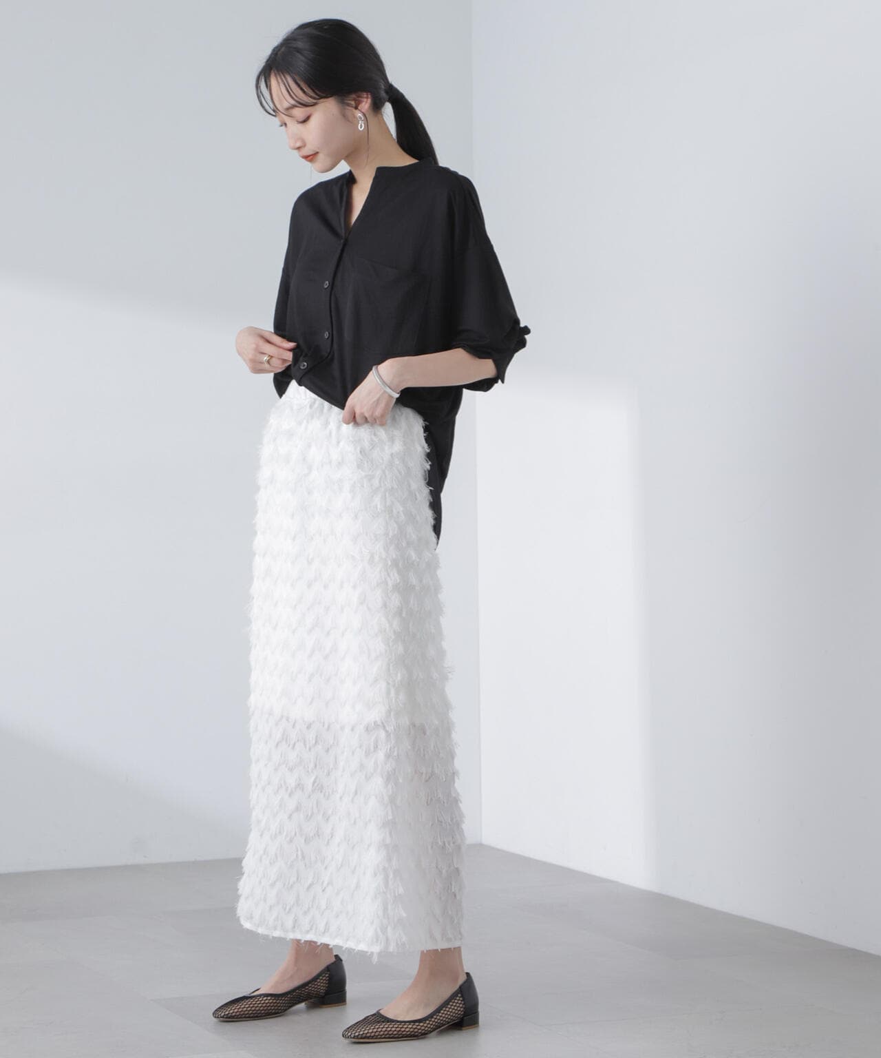 シアーカットワイドシャツ 6734123314