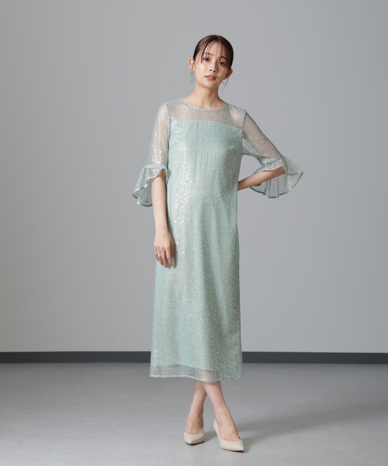 troisiemechaco/SPANGLE LACE ワンピース 6714219027