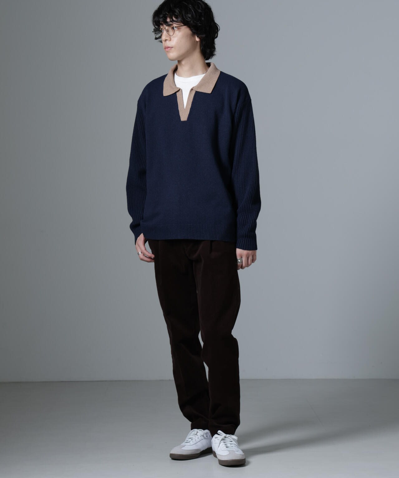 WEB限定/バイカラースキッパーニット 6724222229