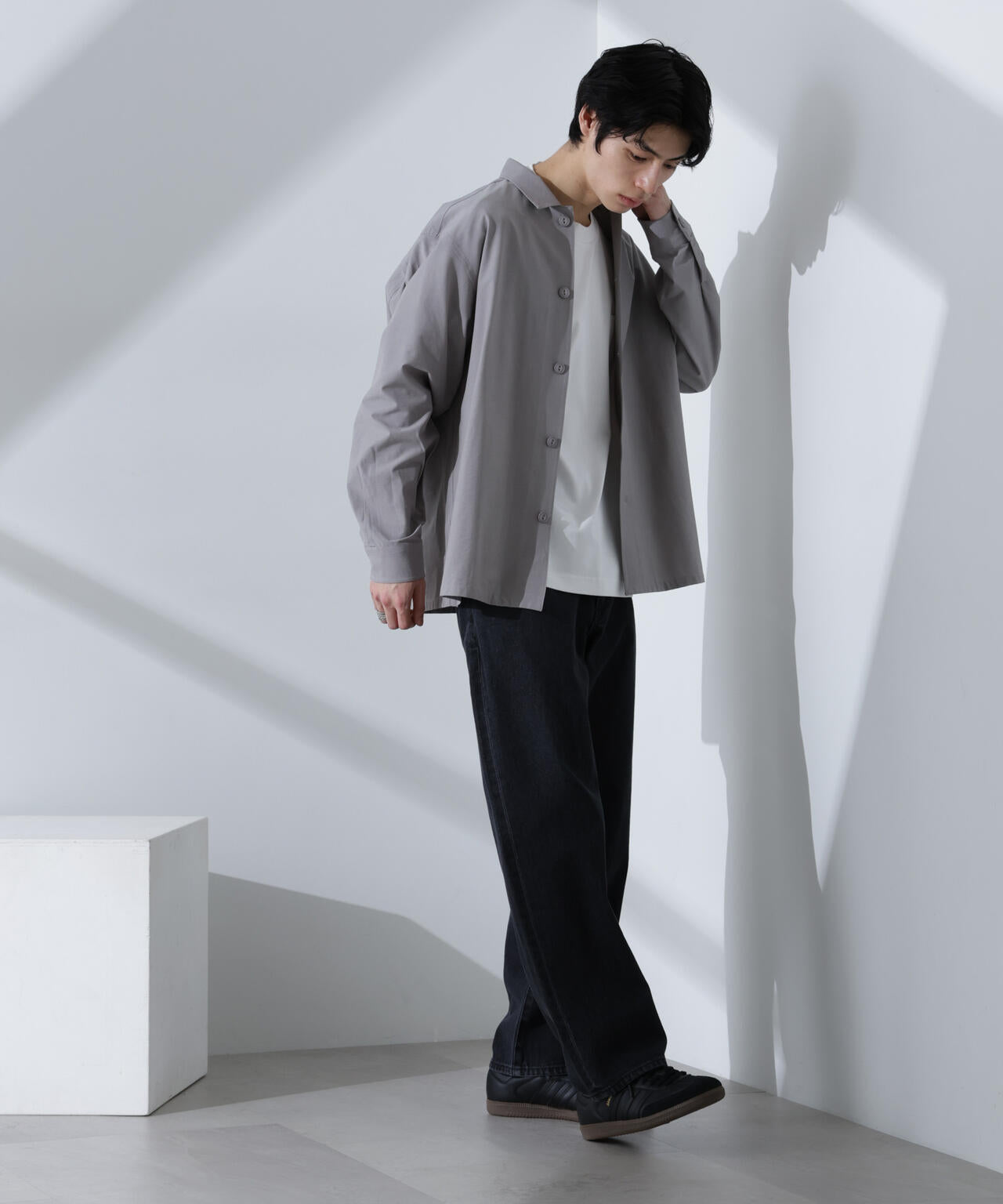 ストレッチワイドシャツブルゾン(セットアップ可) 6725112207