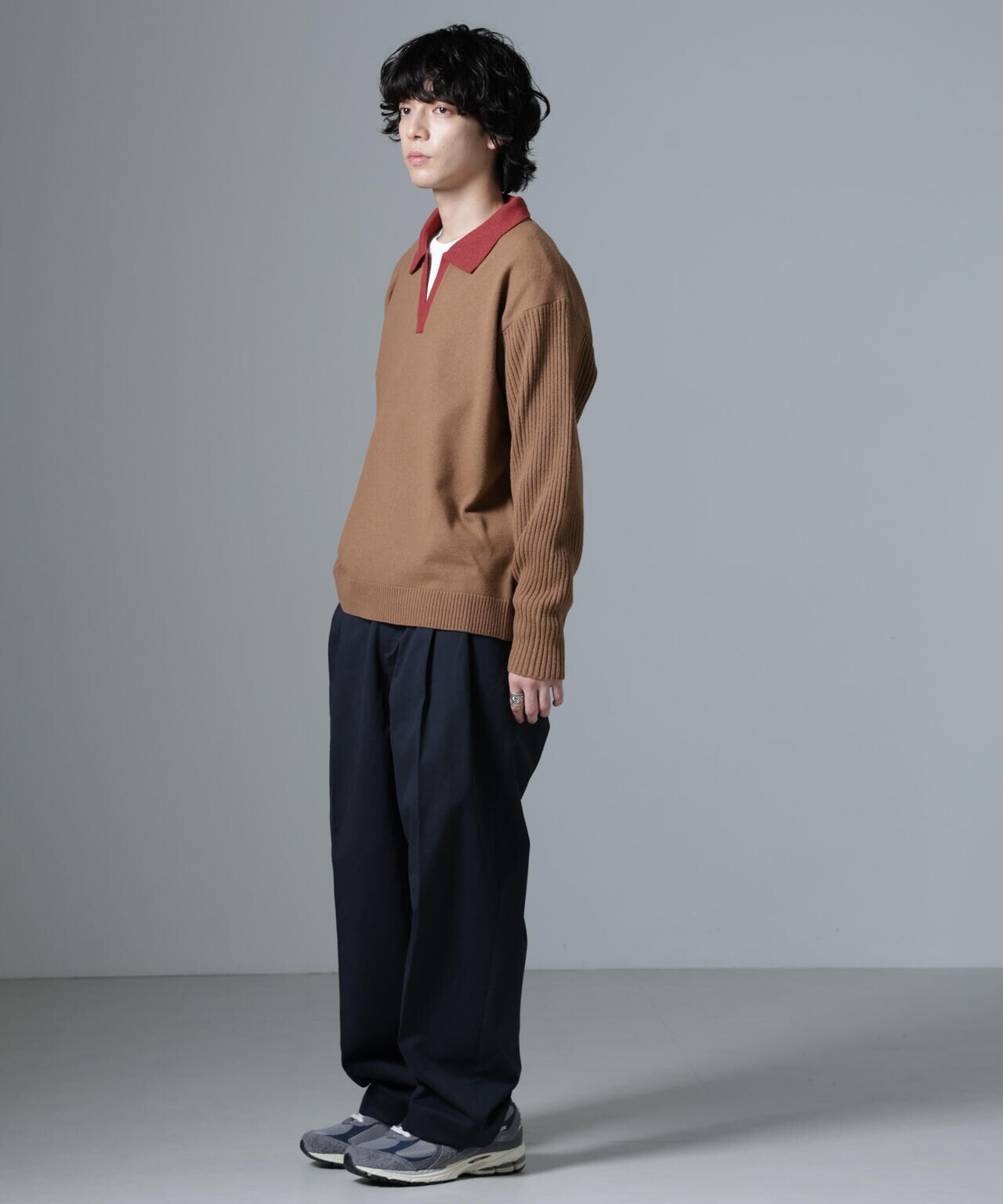 WEB限定/バイカラースキッパーニット 6724222229