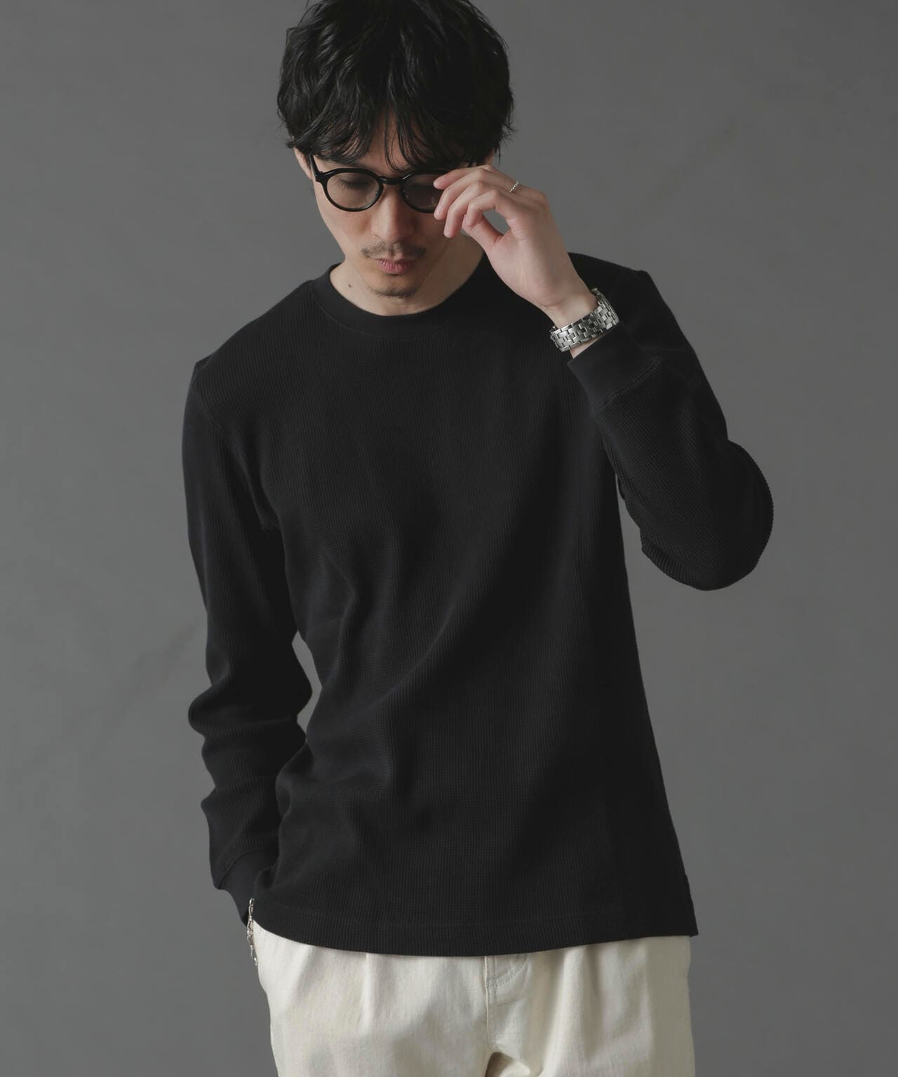 アンチスメルワッフルTシャツ 長袖 6724123212