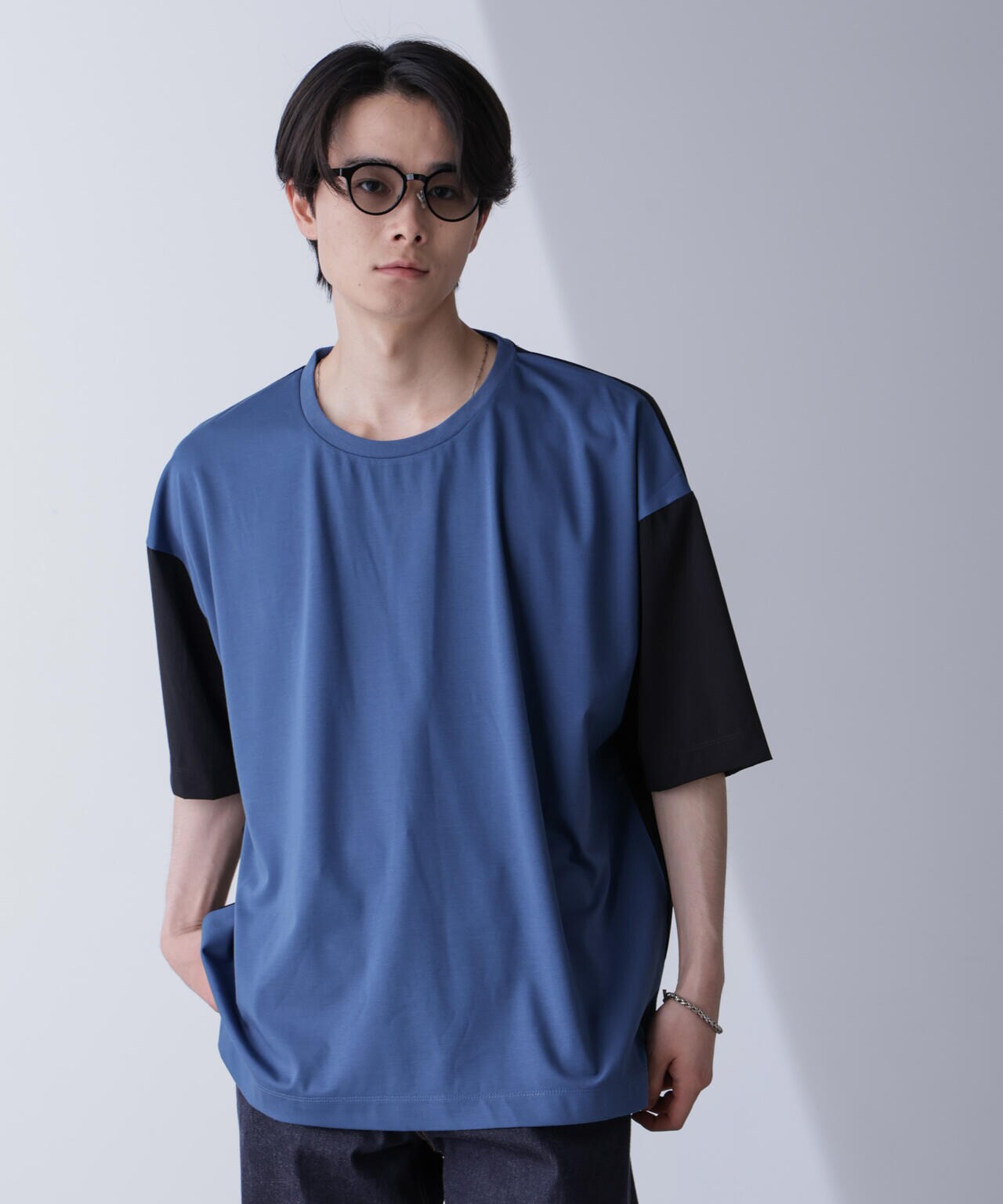 WEB限定/袖切り替えビッグTシャツ 半袖 6724224211