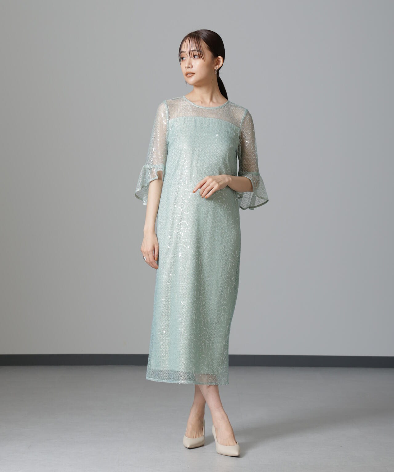 troisiemechaco/SPANGLE LACE ワンピース 6714219027