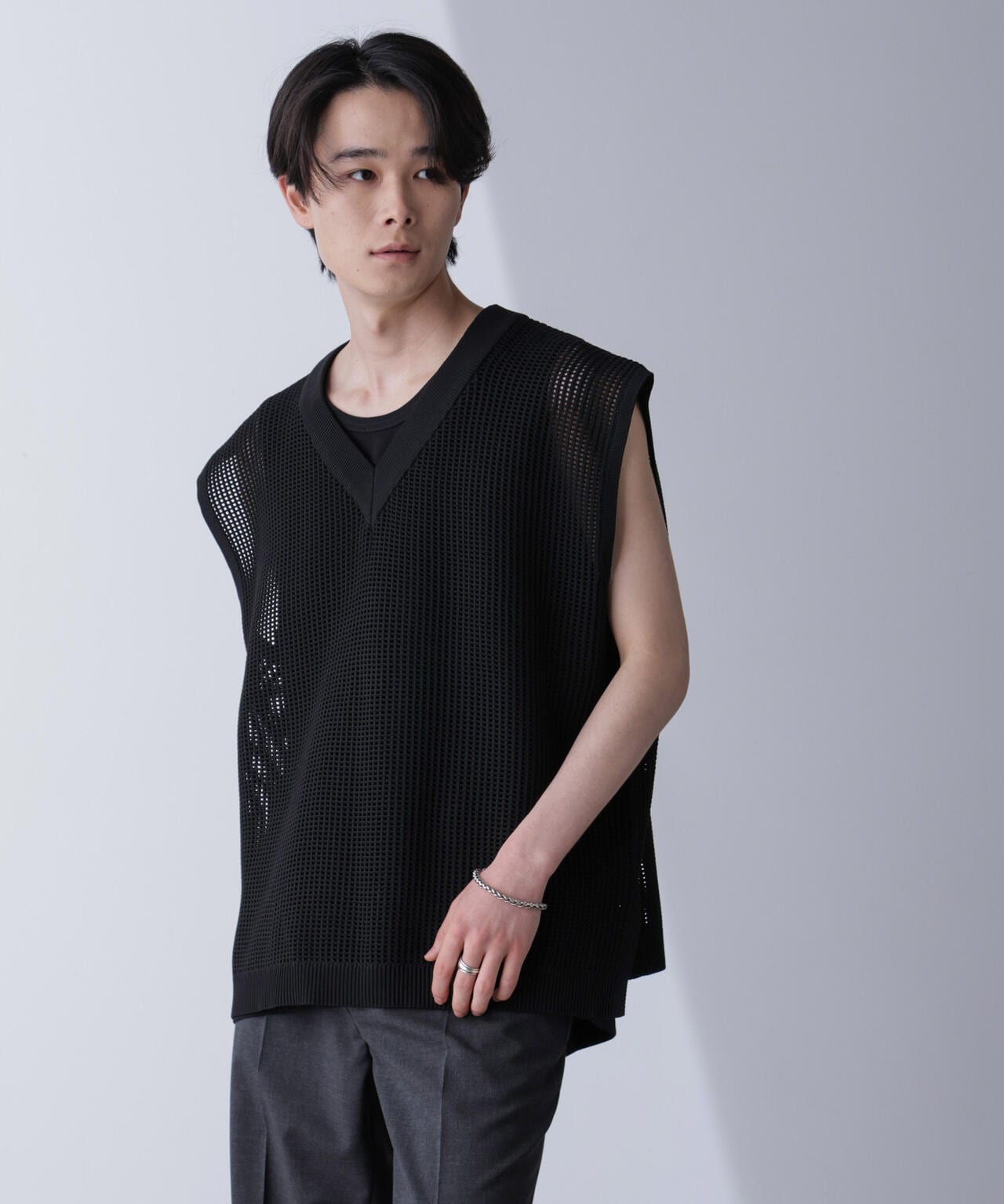 WEB限定/ルーズシルエット ニットベスト 6724222203