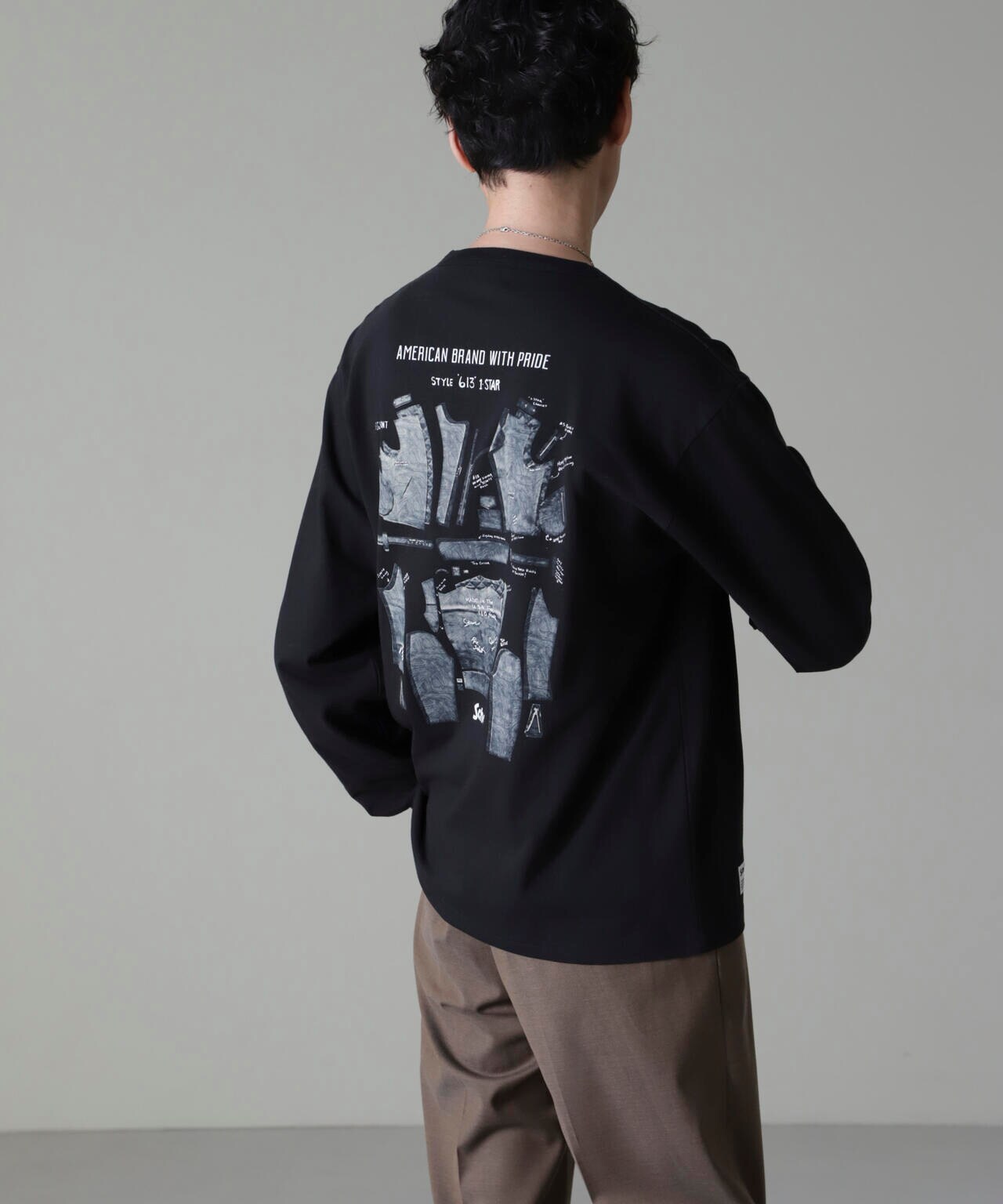 Schott/別注 "LEATHER PARTS" L/S TEE 6704223068