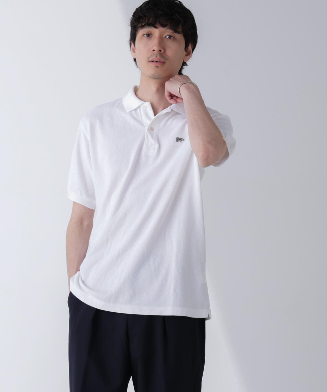 SCYE/Cotton Pique Henley Neck Shirt 6704124017