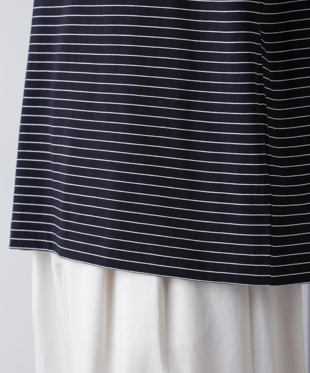 ピンボーダーバイオシルケットクルーネックTシャツ 6684224210