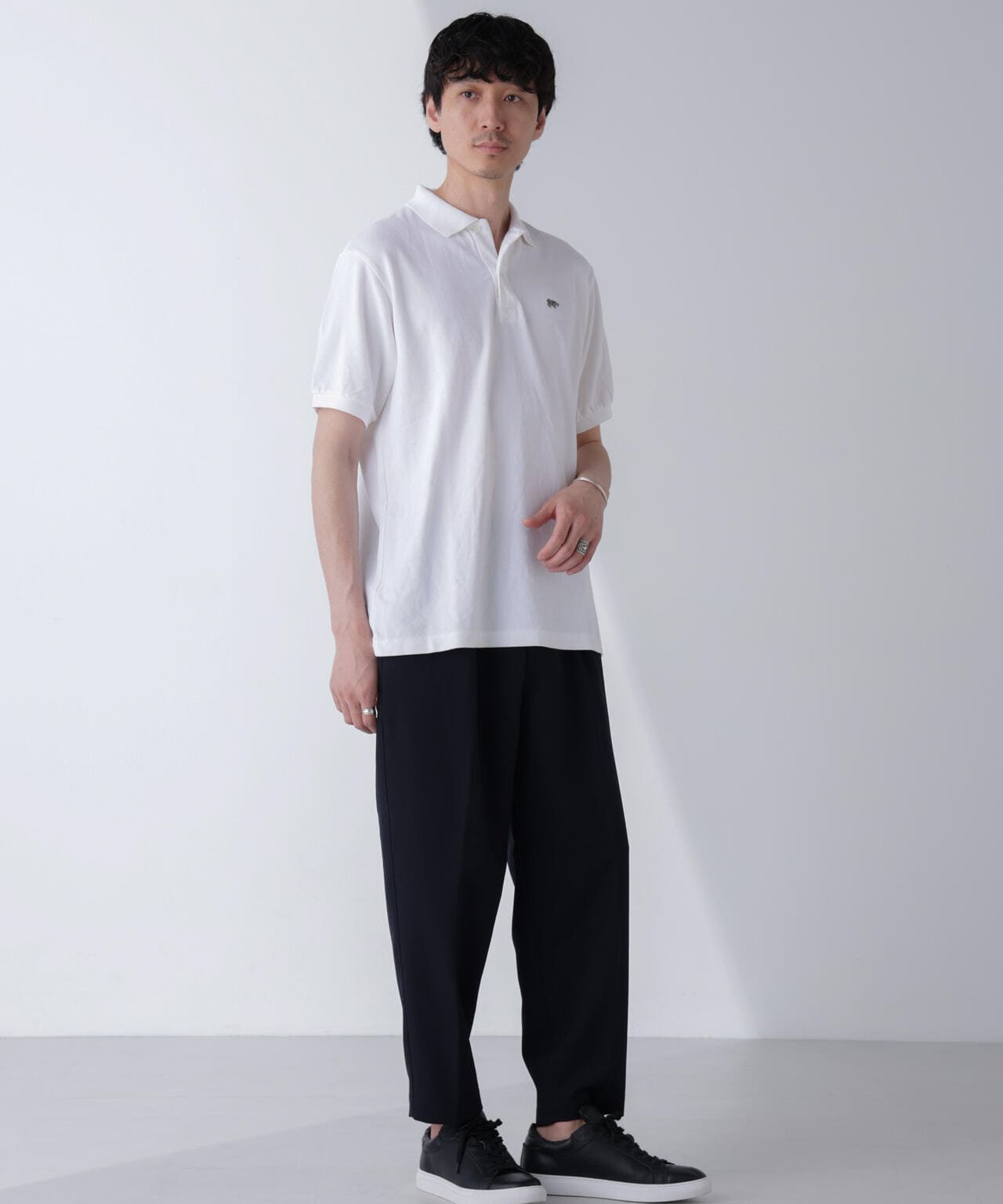 SCYE/Cotton Pique Henley Neck Shirt 6704124017