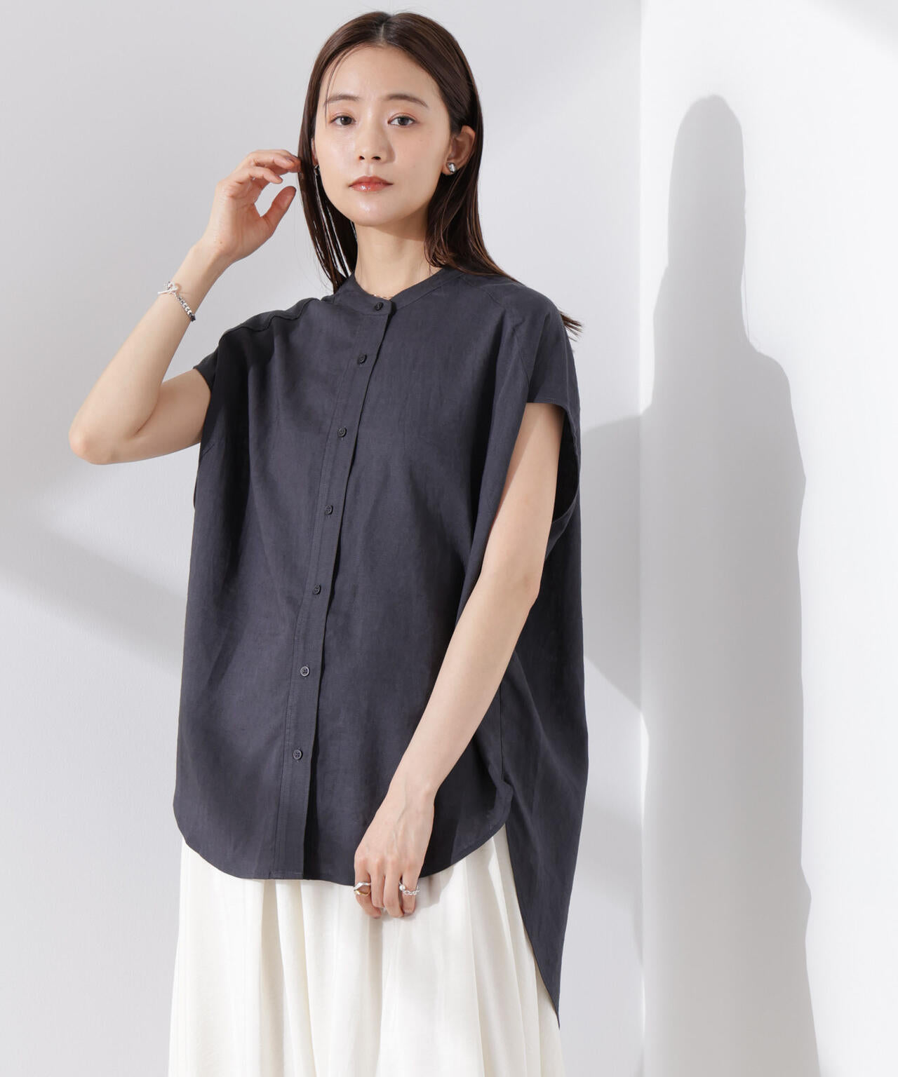 Anti Smell Linen フレンチスリーブシャツ 6735121302