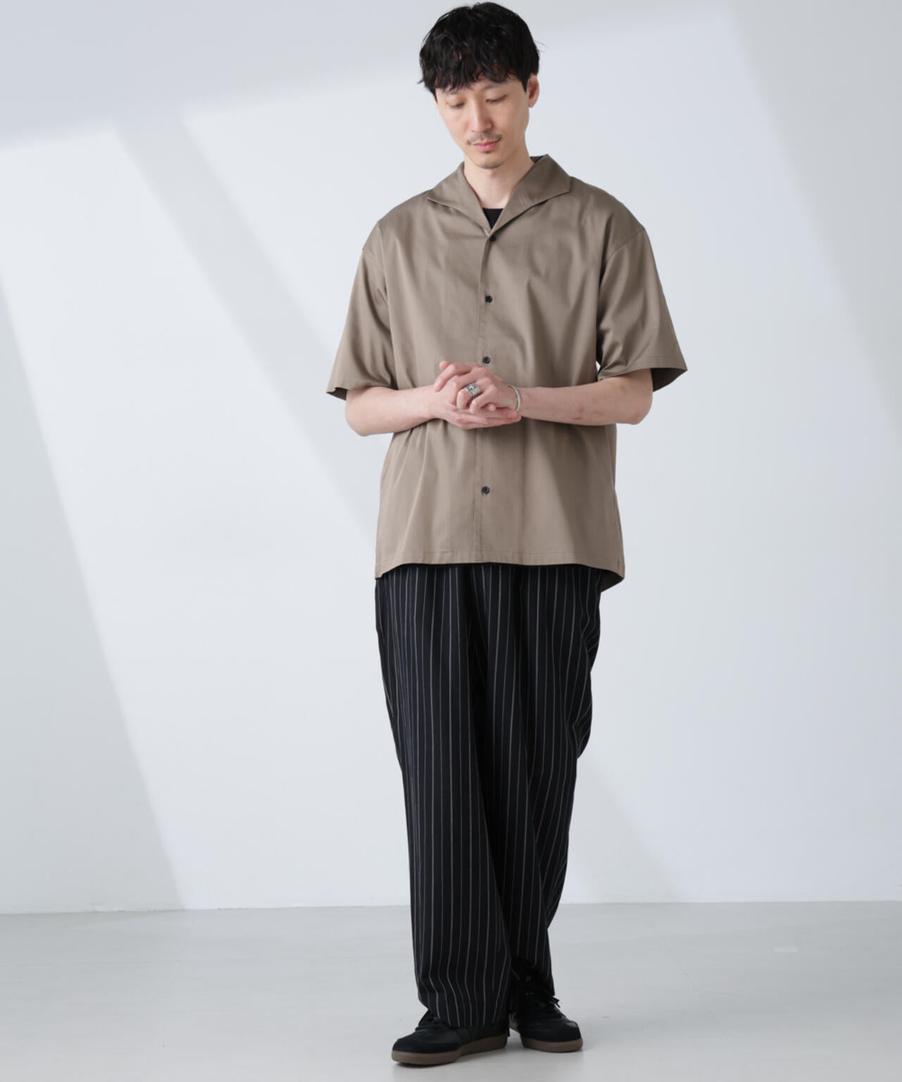 ソラーロライトストレッチワイドカラーシャツ 半袖(セットアップ可) 6685121211