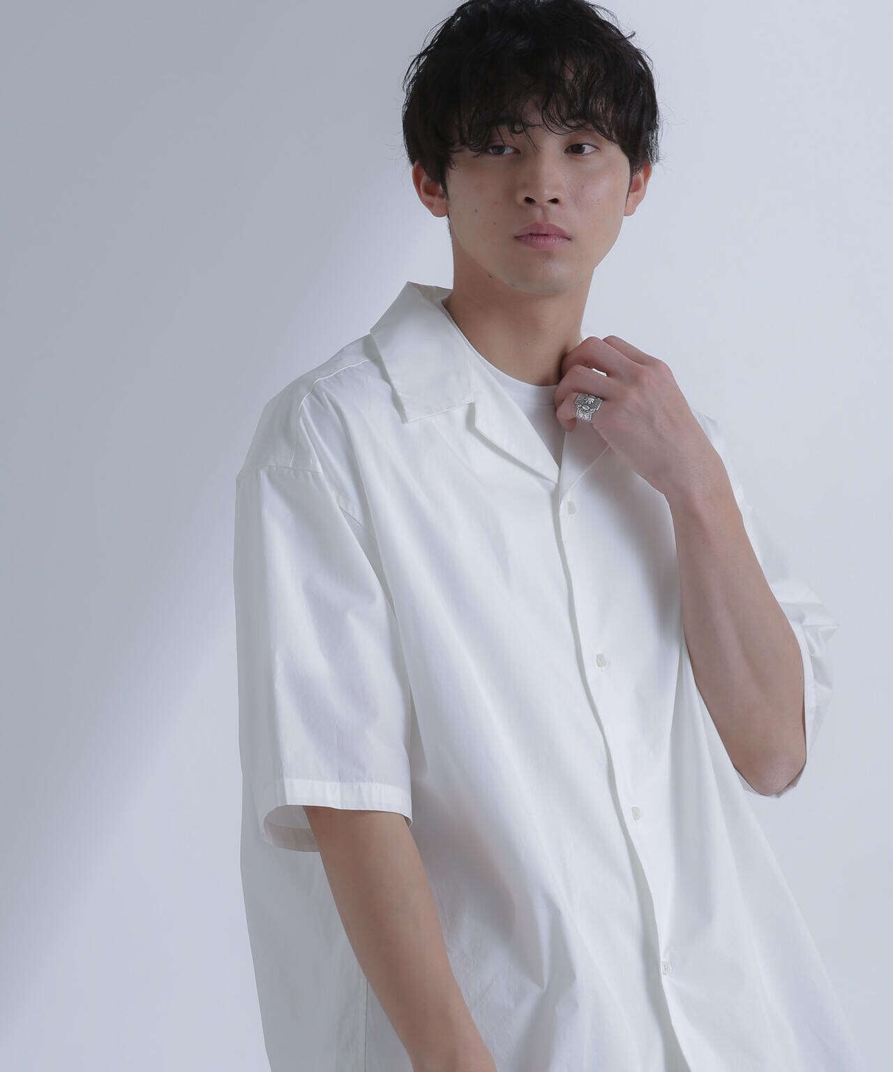 「大人のワイドシャツ」オープンカラー 半袖 6684121215
