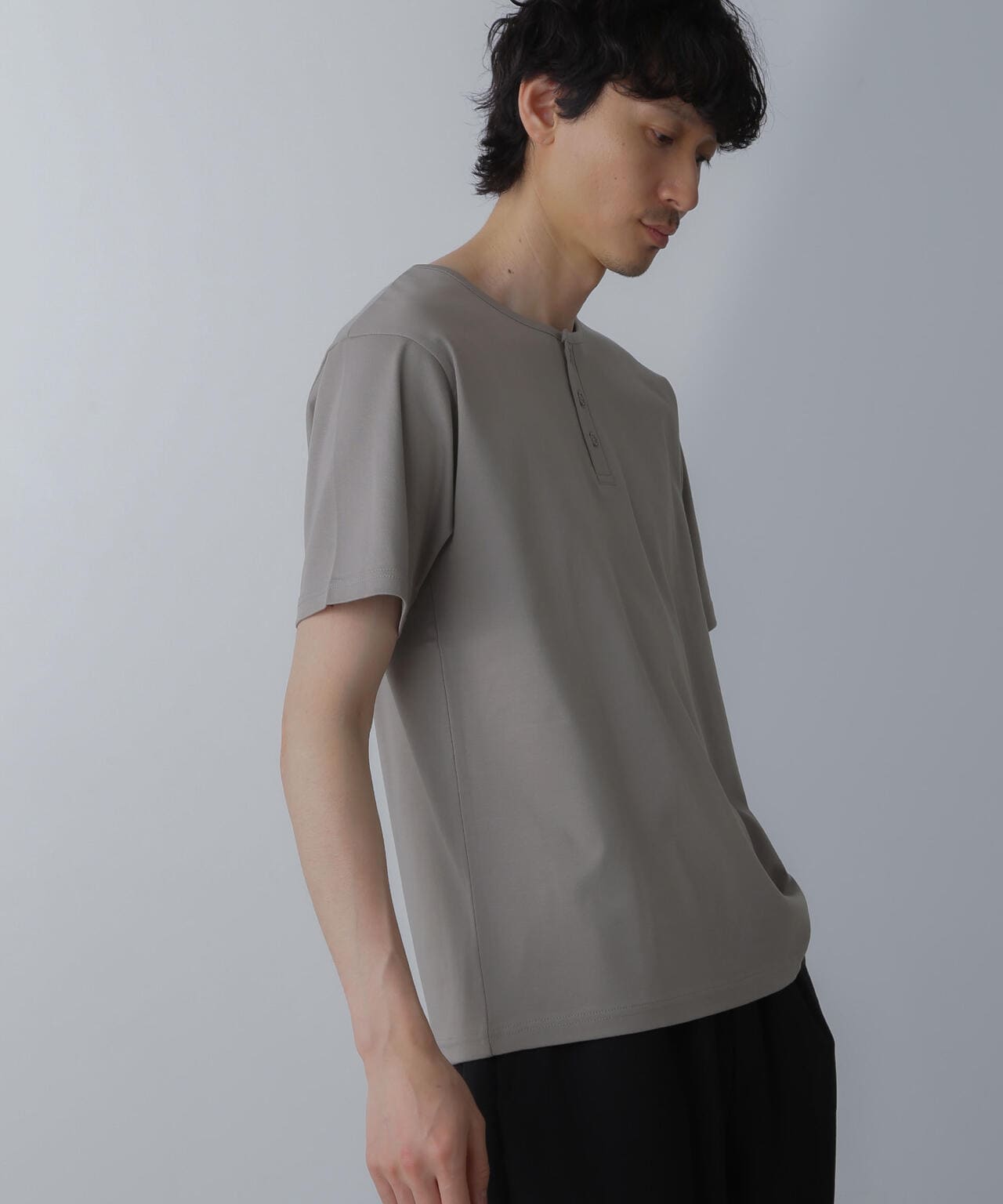 WEB限定/アンチスメル ヘンリーネックTシャツ 半袖 6724124227