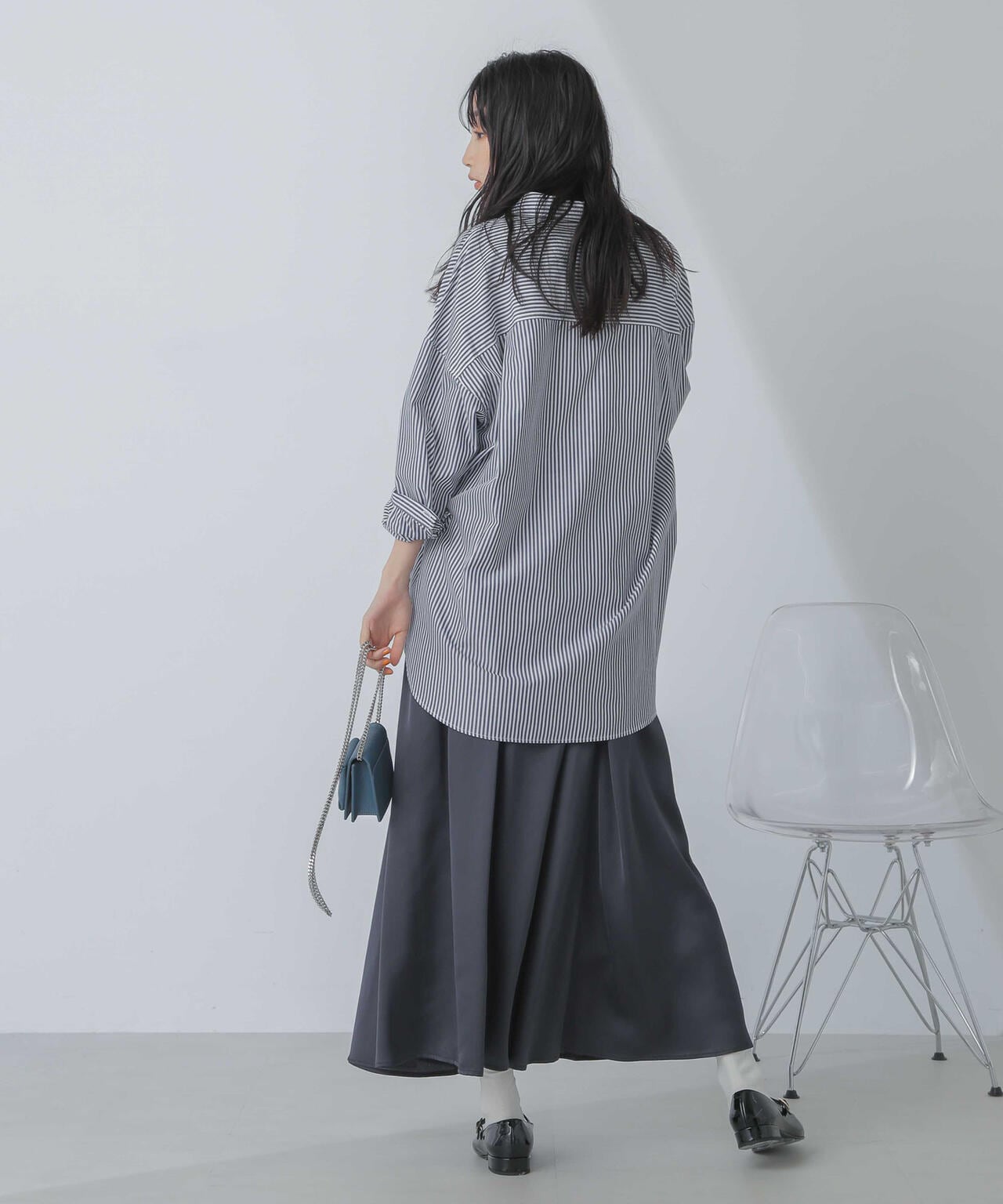 サテンギャザースカート(セットアップ可) 6734130311
