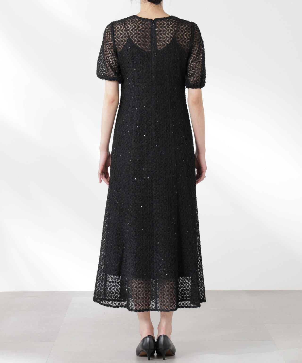 kaene/スパンコールレースドレス 6715119065