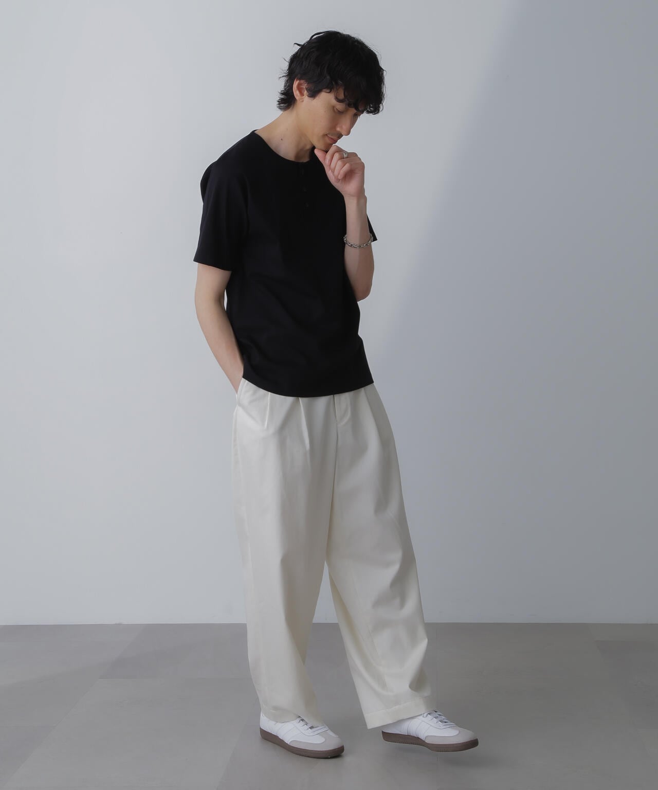 WEB限定/アンチスメル ヘンリーネックTシャツ 半袖 6724124227