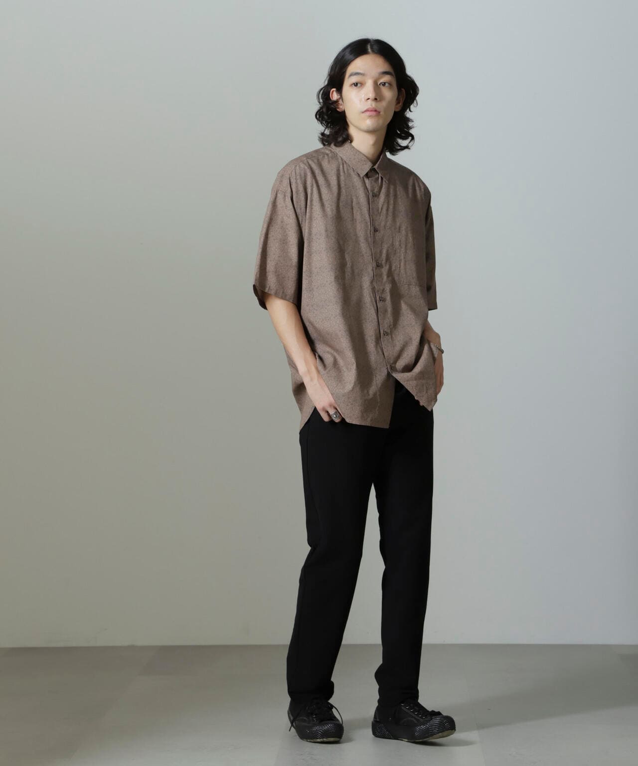 オリジナル小花柄シャツ 半袖 6724221219