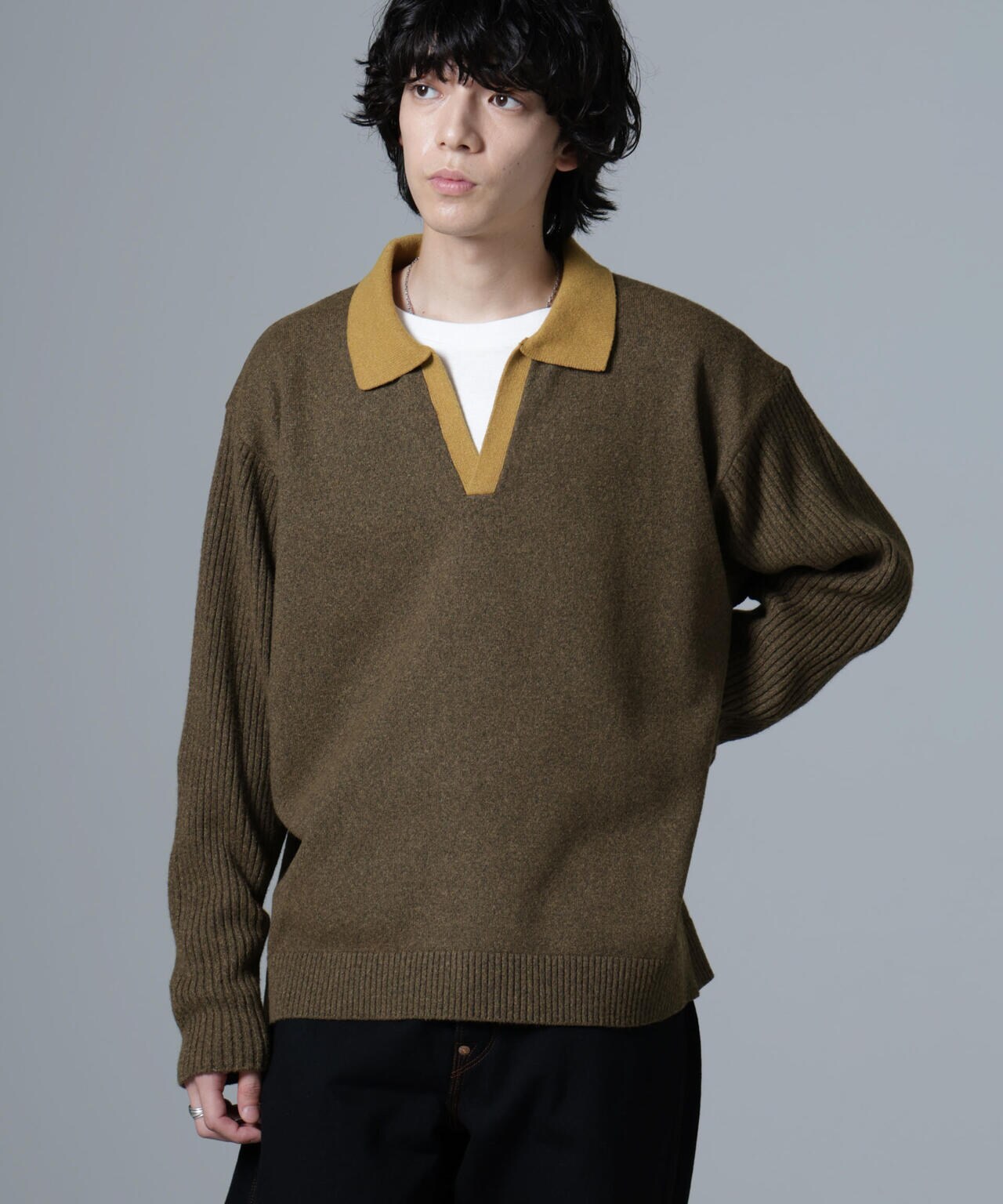 WEB限定/バイカラースキッパーニット 6724222229