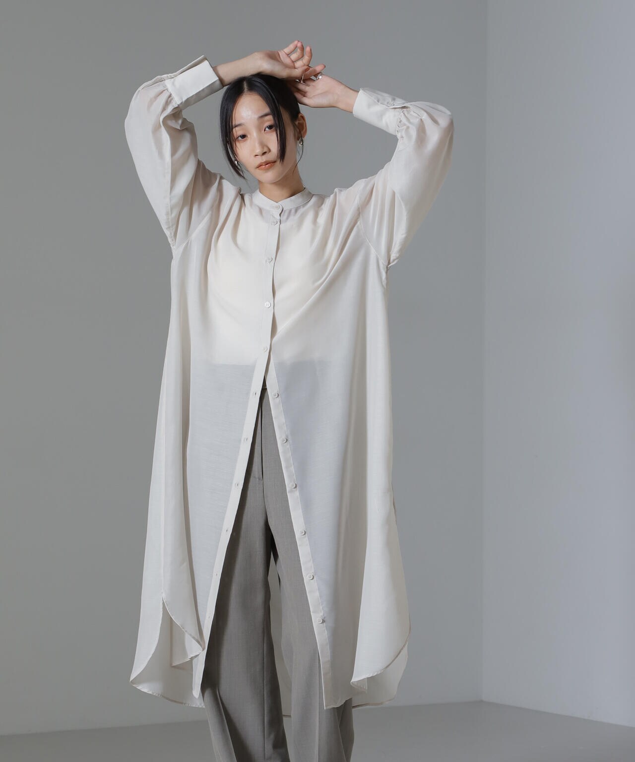 シアーマキシシャツワンピース 6734219318