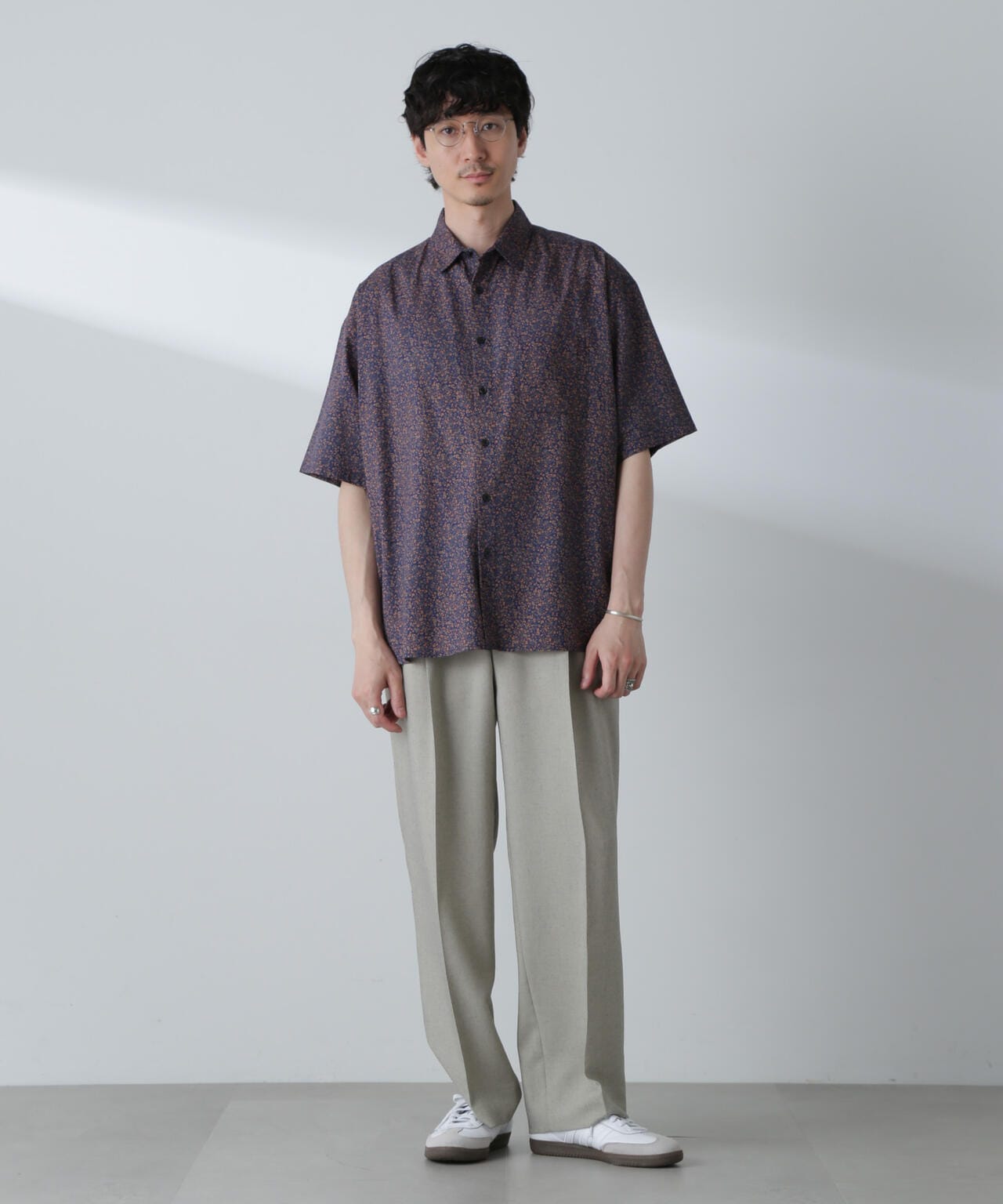 小花柄レギュラーシャツ 半袖 6724121230