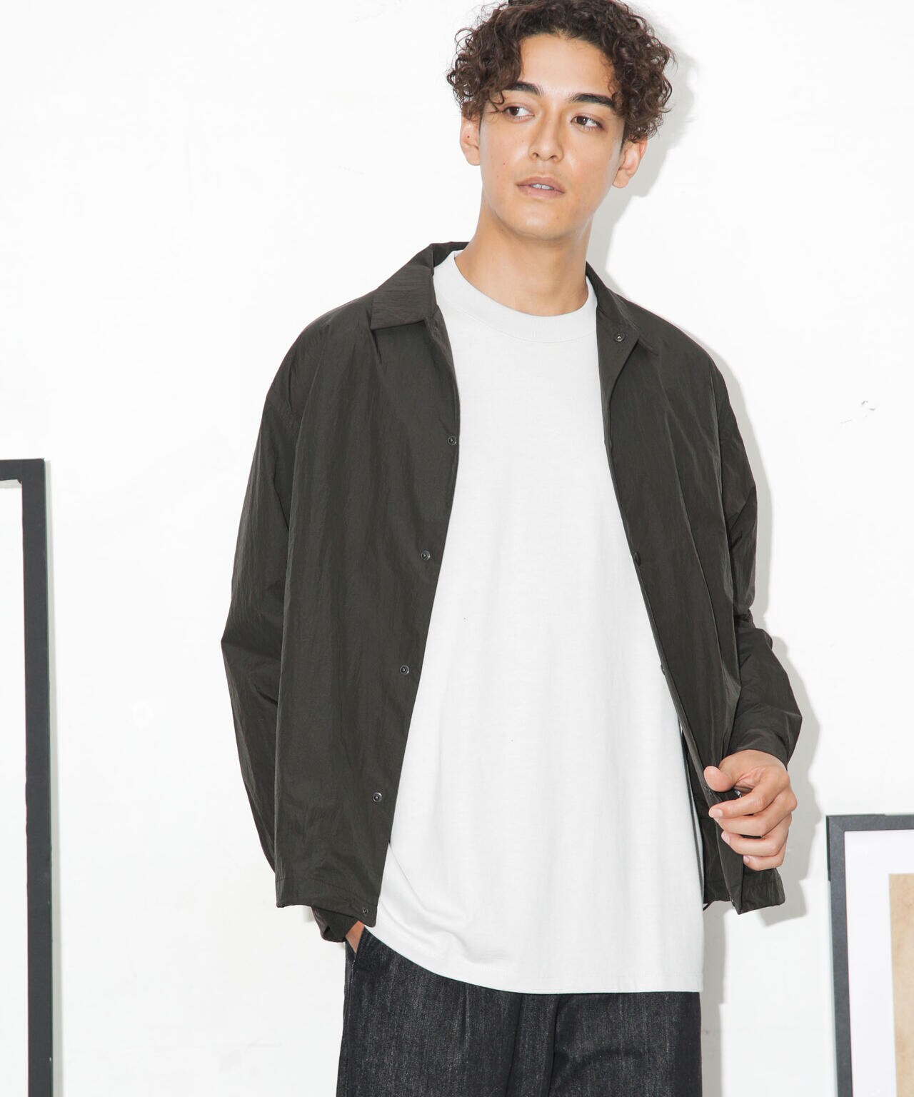 ナイロンヘムシャーリングシャツブルゾン 6683220221