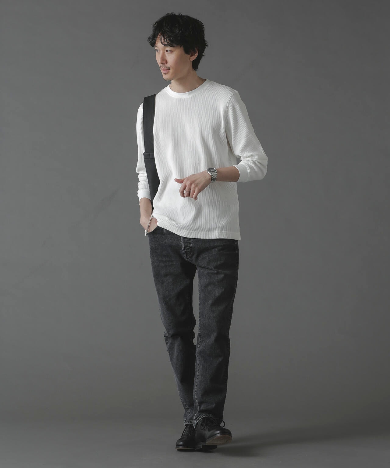 アンチスメルワッフルTシャツ 長袖 6724123212