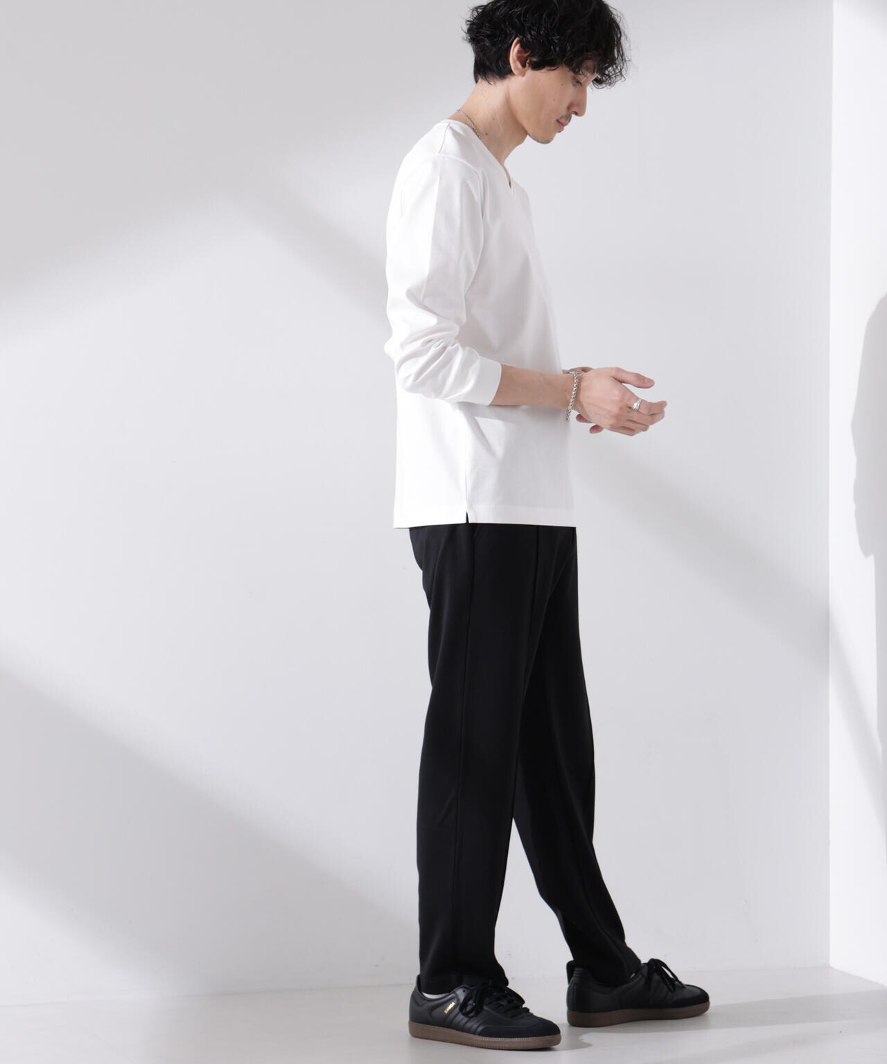アンチスメル VネックTシャツ 長袖 6725123206