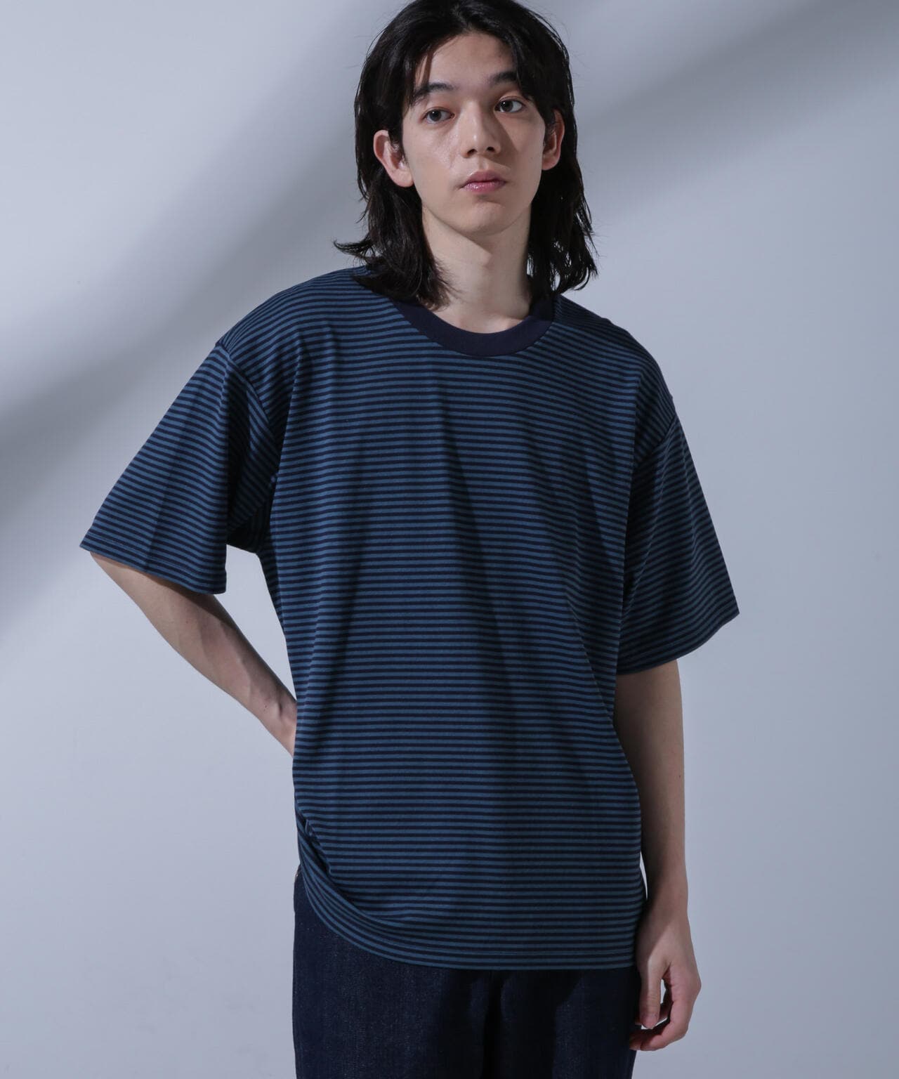 Anti Soaked(R) 汗染み防止 ボーダー クルーネック Tシャツ
