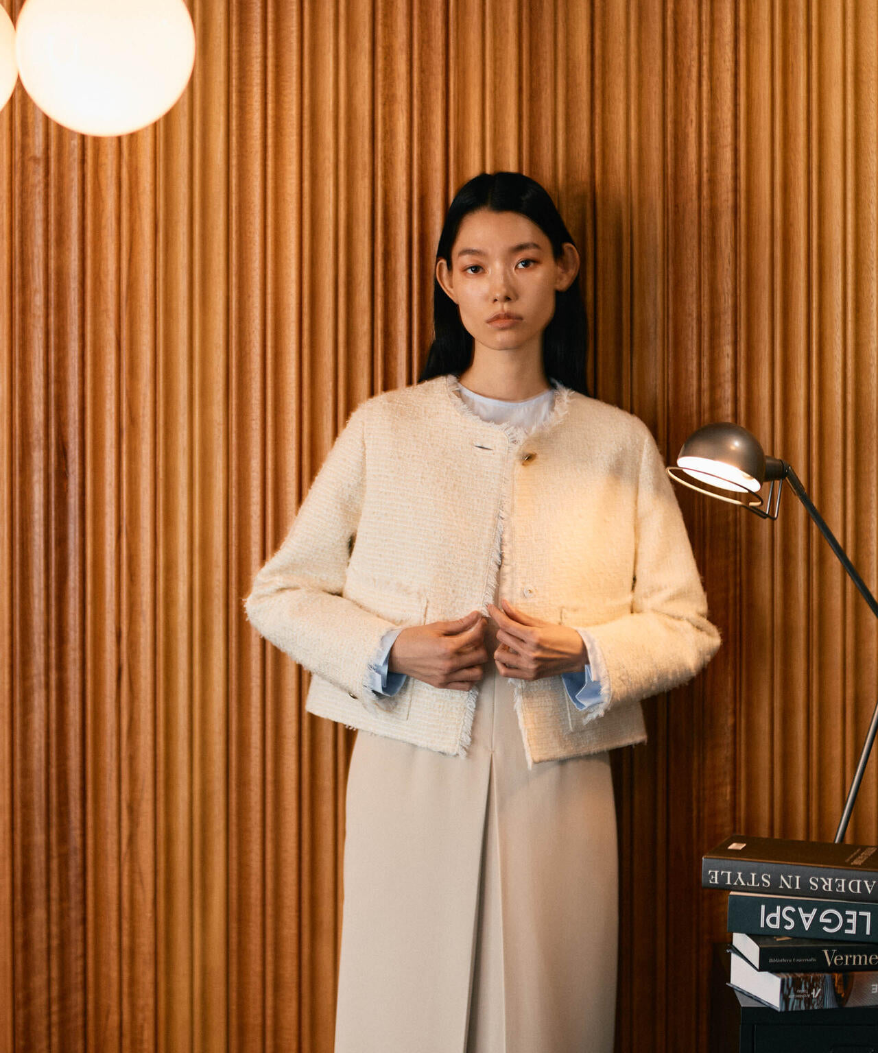 こんこん　掲載品春夏マルチカラーツィードジャケット36 ファンシーツイードノーカラージャケット｜KarLParkLane Style