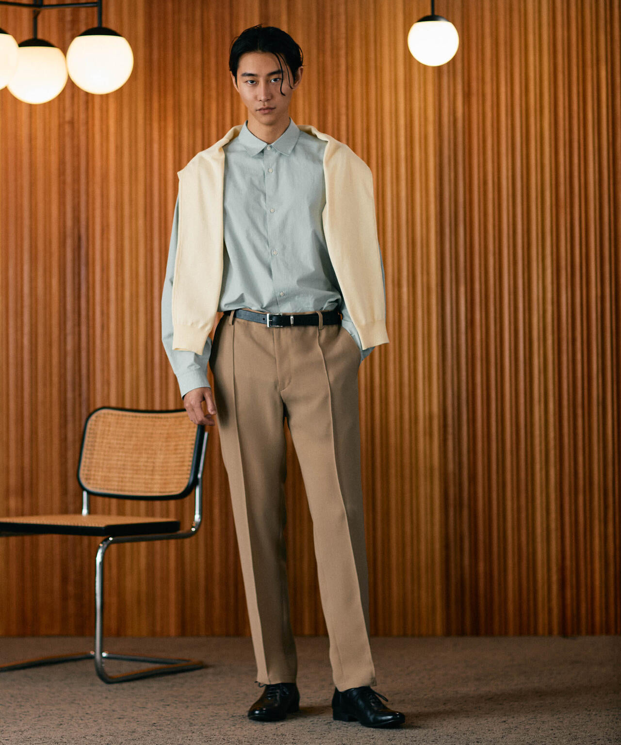 N TROUSERS PREMIUM」強撚ピケストレッチパンツ(セットアップ可)