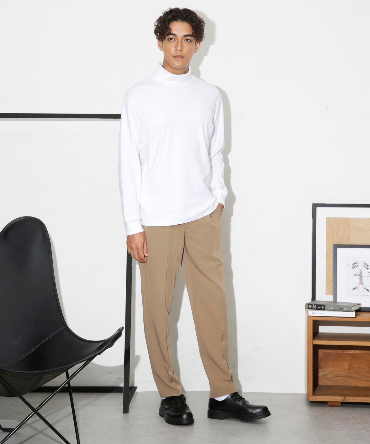 Anti Soaked(R) 汗染み防止 スムースタートルネックTシャツ 長袖 6684223206