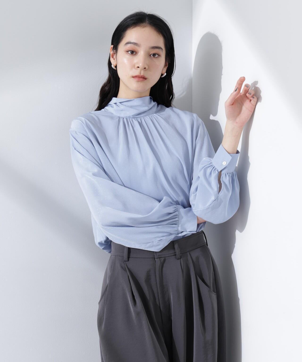 星玲奈 × NANO universe 」ジョーゼット ボータイ ブラウス