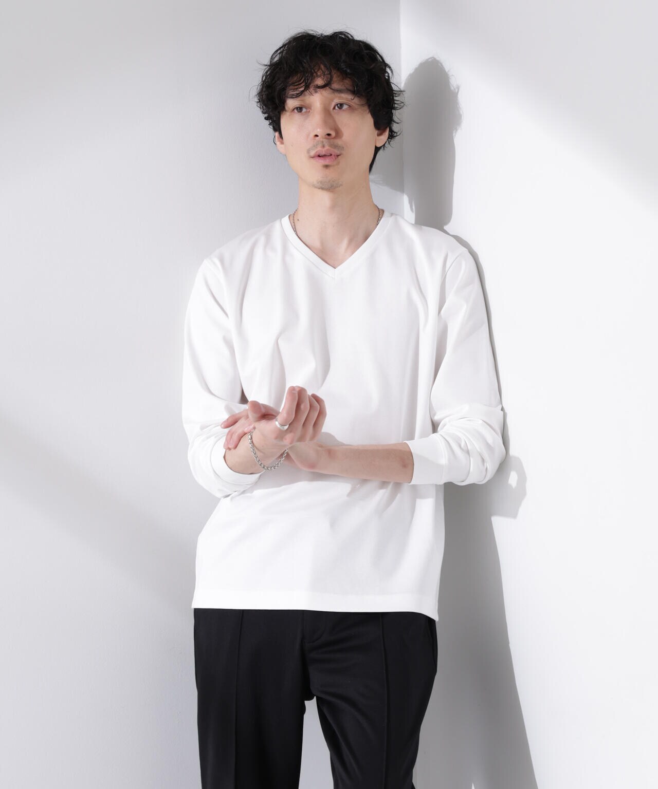 アンチスメル VネックTシャツ 長袖 6725123206