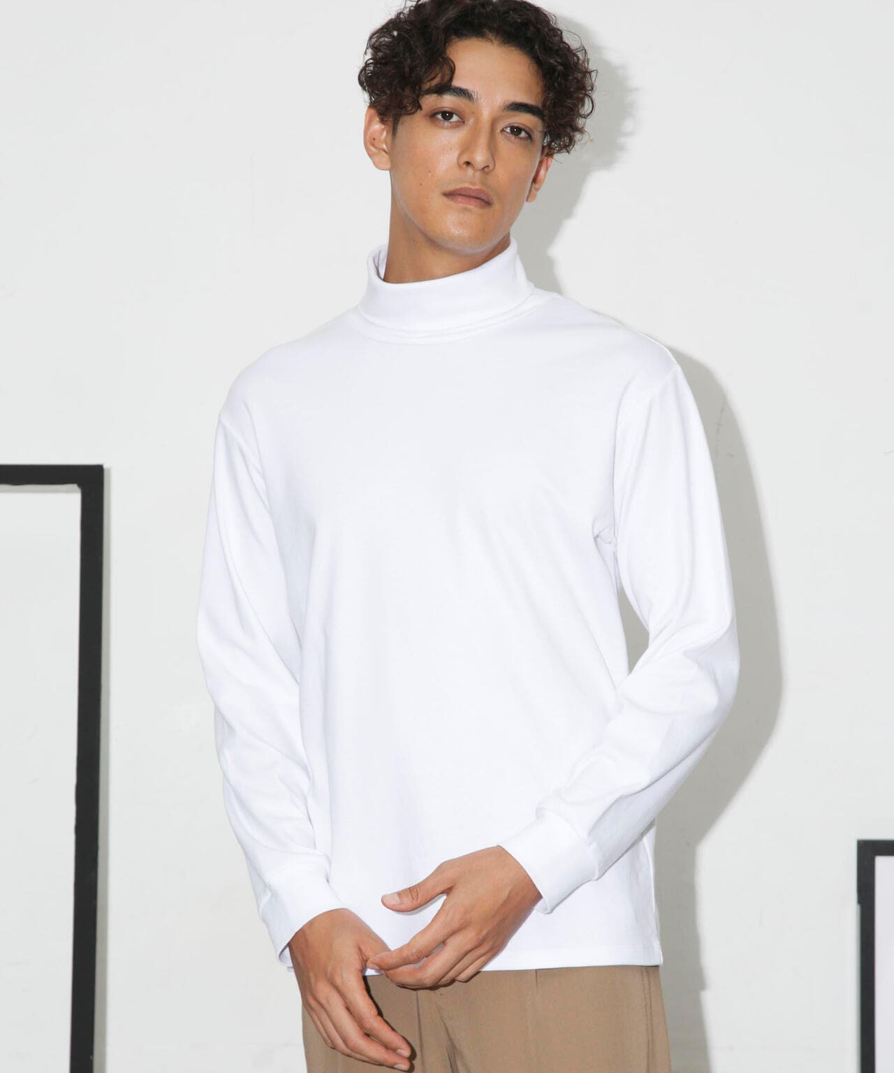 Anti Soaked(R) 汗染み防止 スムースタートルネックTシャツ 長袖 6684223206