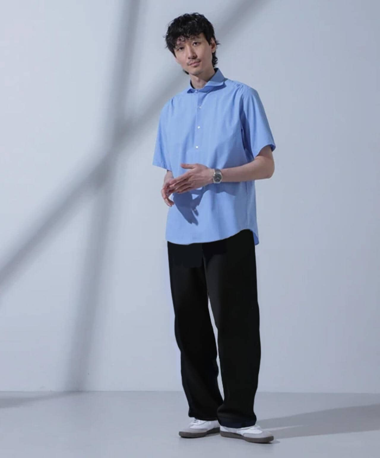 N SHIRTS」AntiSoaked(R) 汗染み防止 ホリゾンタルカラー シャツ 半袖